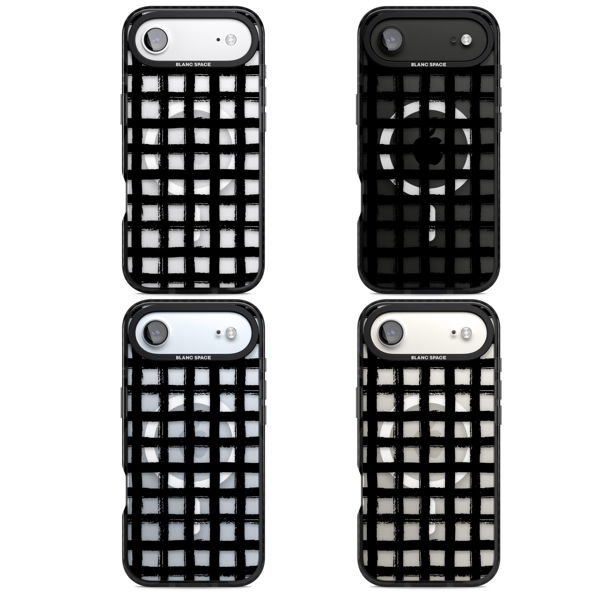 Messy Black Grid Clear iPhone 17 Air Impact Pro Black Phone Case APT Impact Protection
