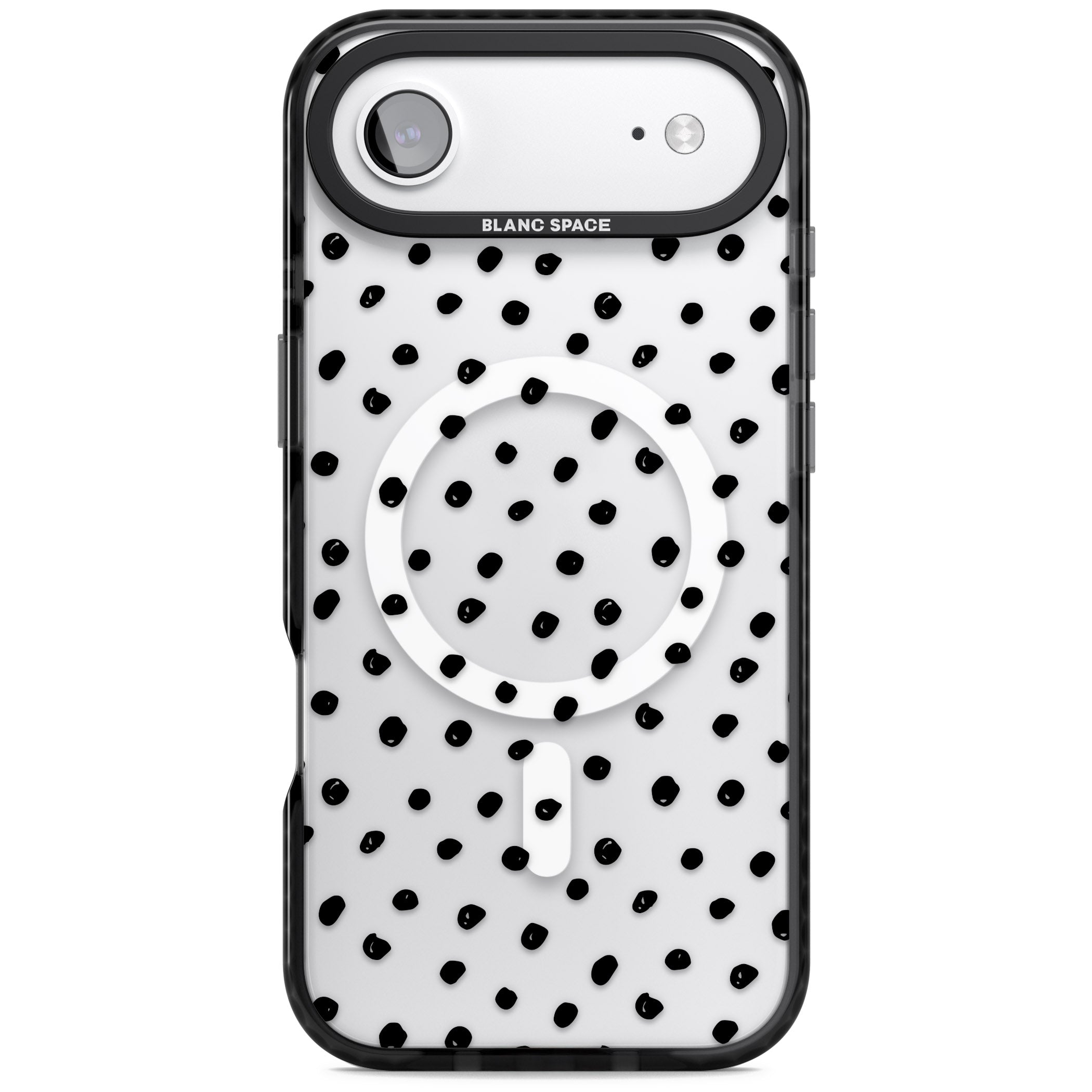 Messy Black Dot Pattern iPhone 17 Air Impact Pro Black Phone Case