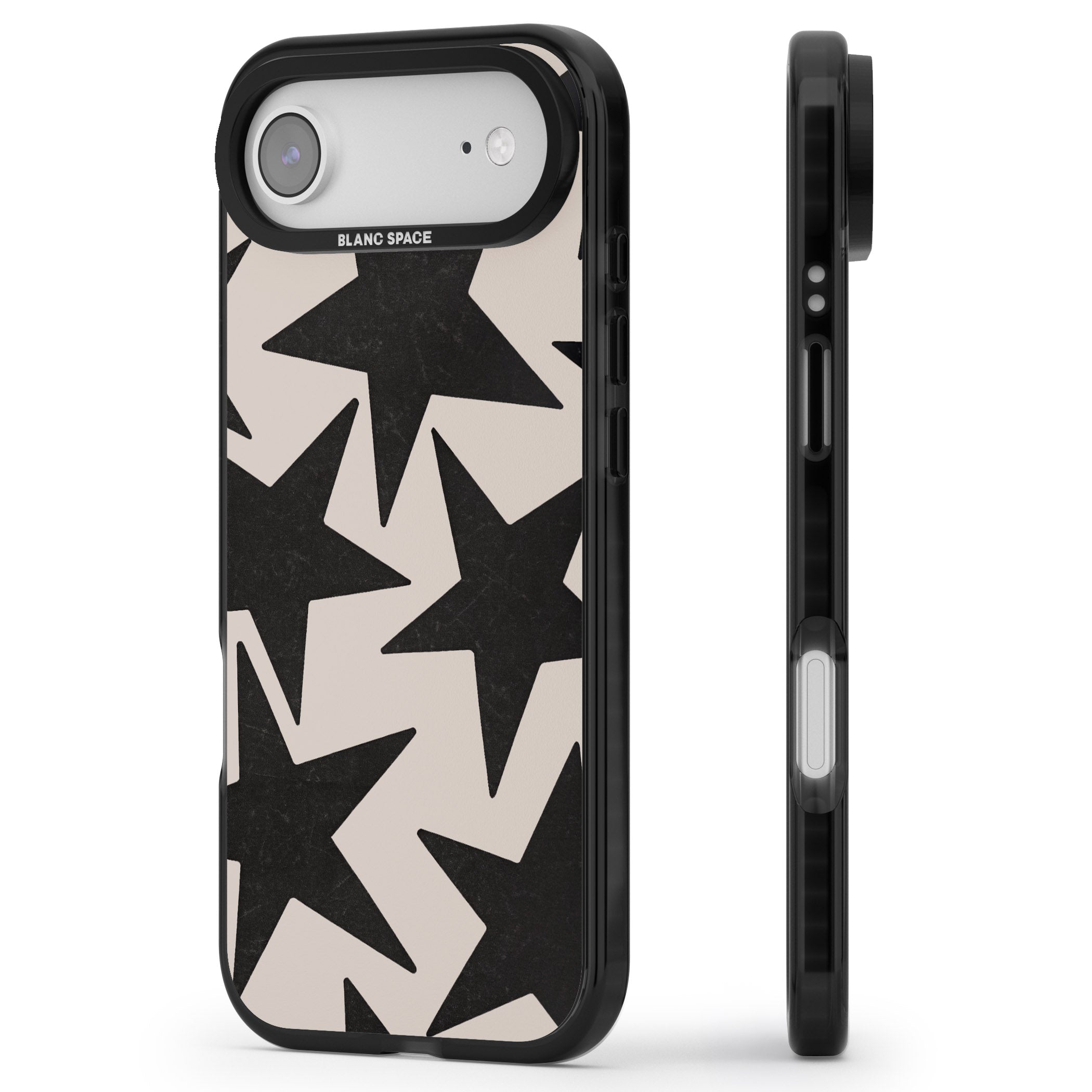 Black Superstars iPhone 17 Air Impact Pro Black Phone Case Side Profile
