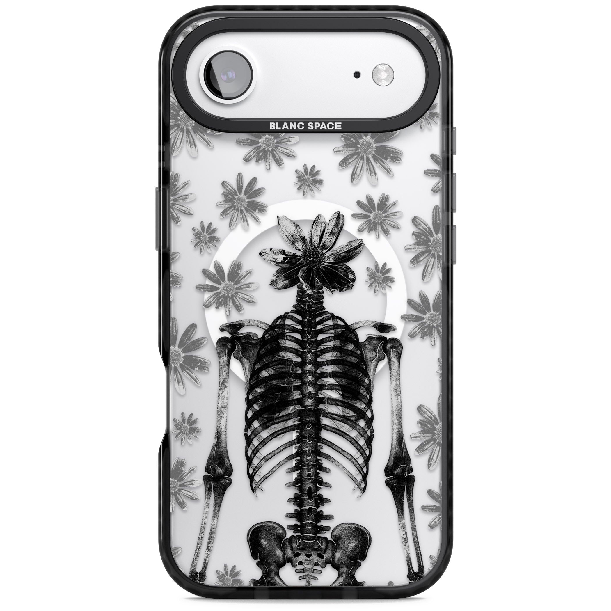 Skeleton Flower iPhone 17 Air Impact Pro Black Phone Case