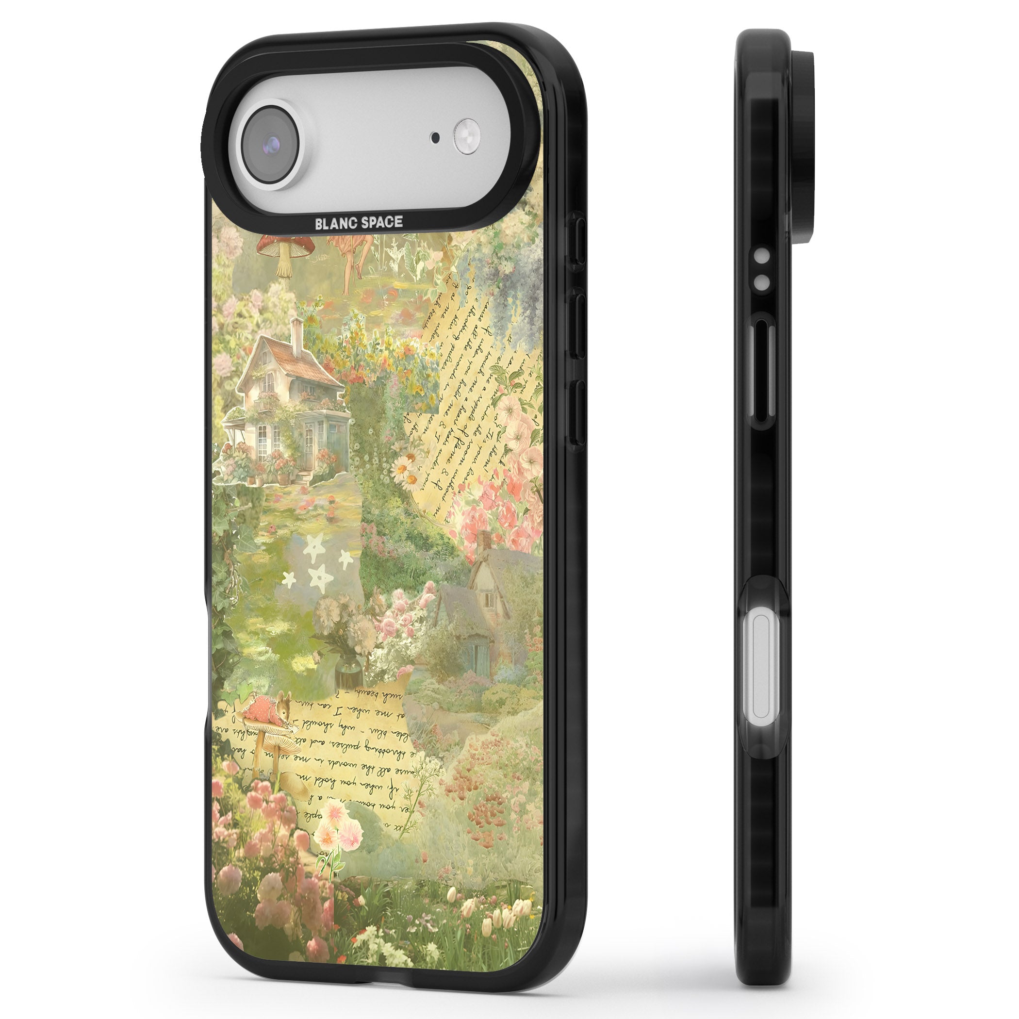 Soft Spring Collage iPhone 17 Air Impact Pro Black Phone Case Side Profile