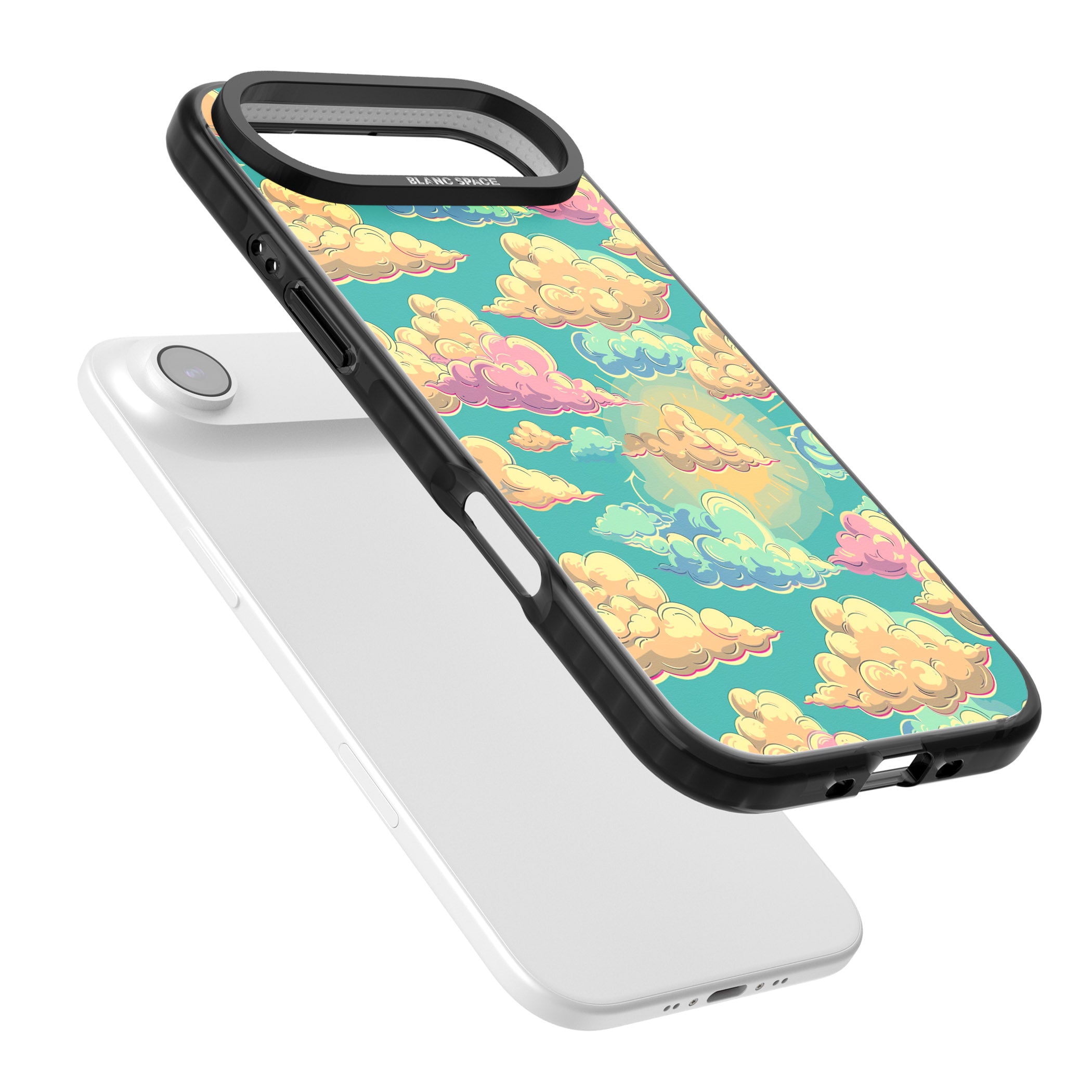 Pastel Clouds iPhone 17 Air Impact Pro Black Phone Case Colours
