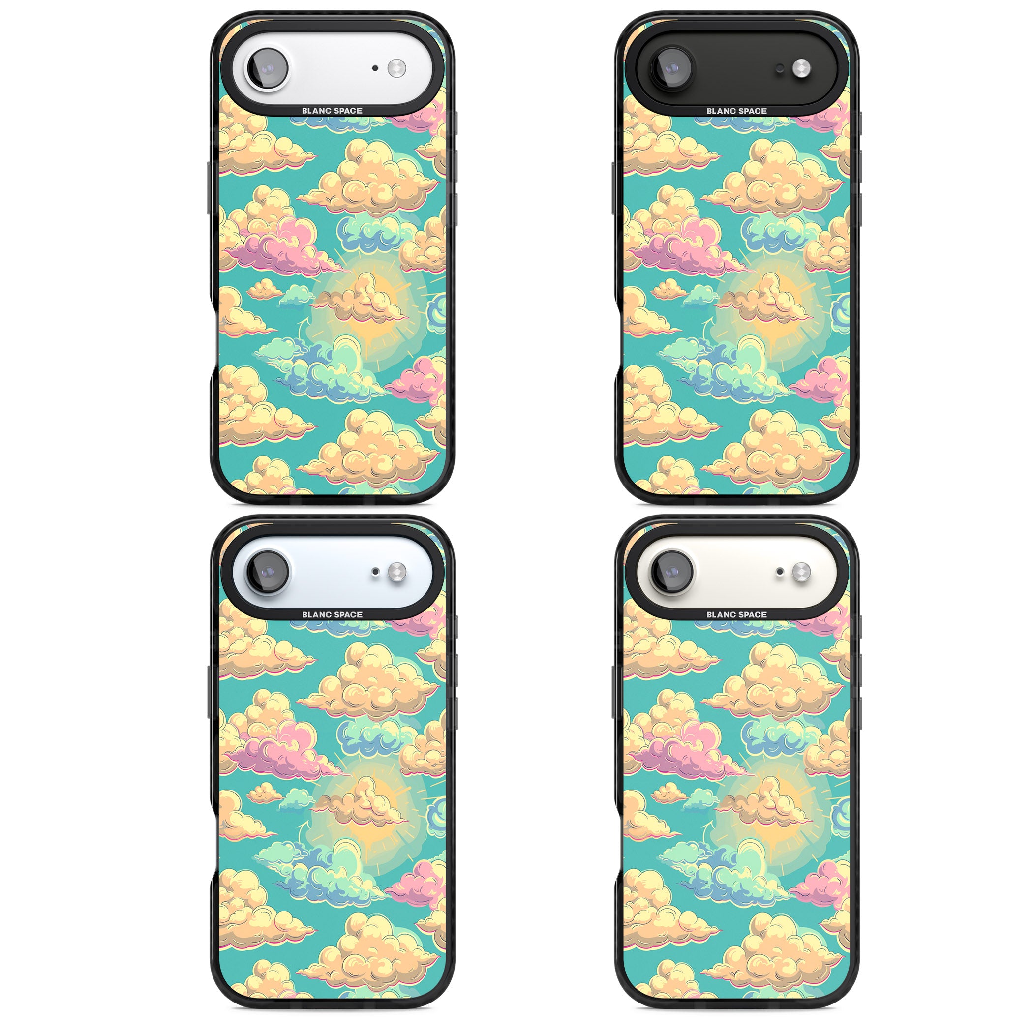 Pastel Clouds iPhone 17 Air Impact Pro Black Phone Case APT Impact Protection