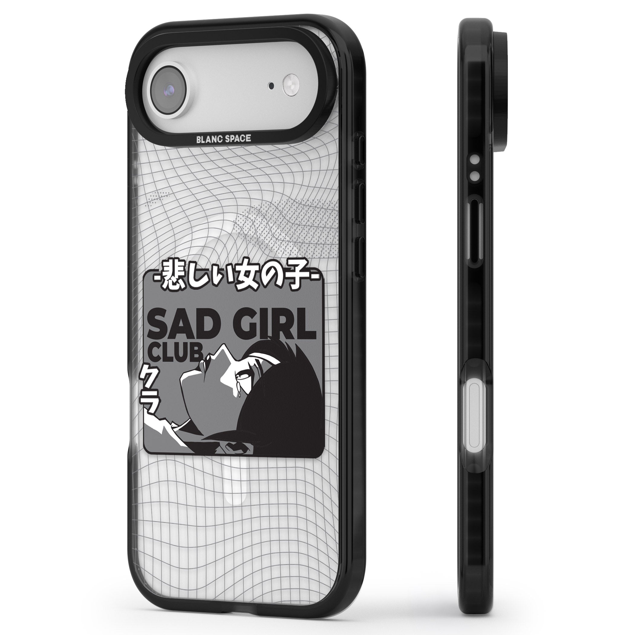 Sad Girl Club iPhone 17 Air Impact Pro Black Phone Case Side Profile