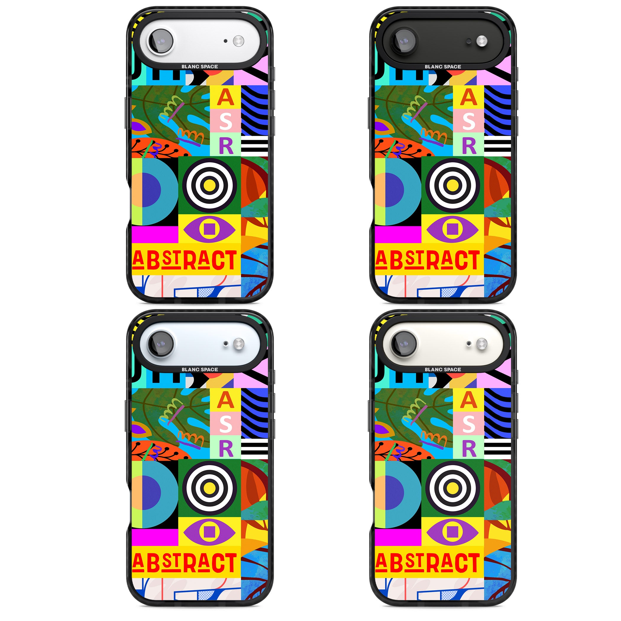 Abstract Pattern Patchwork iPhone 17 Air Impact Pro Black Phone Case APT Impact Protection