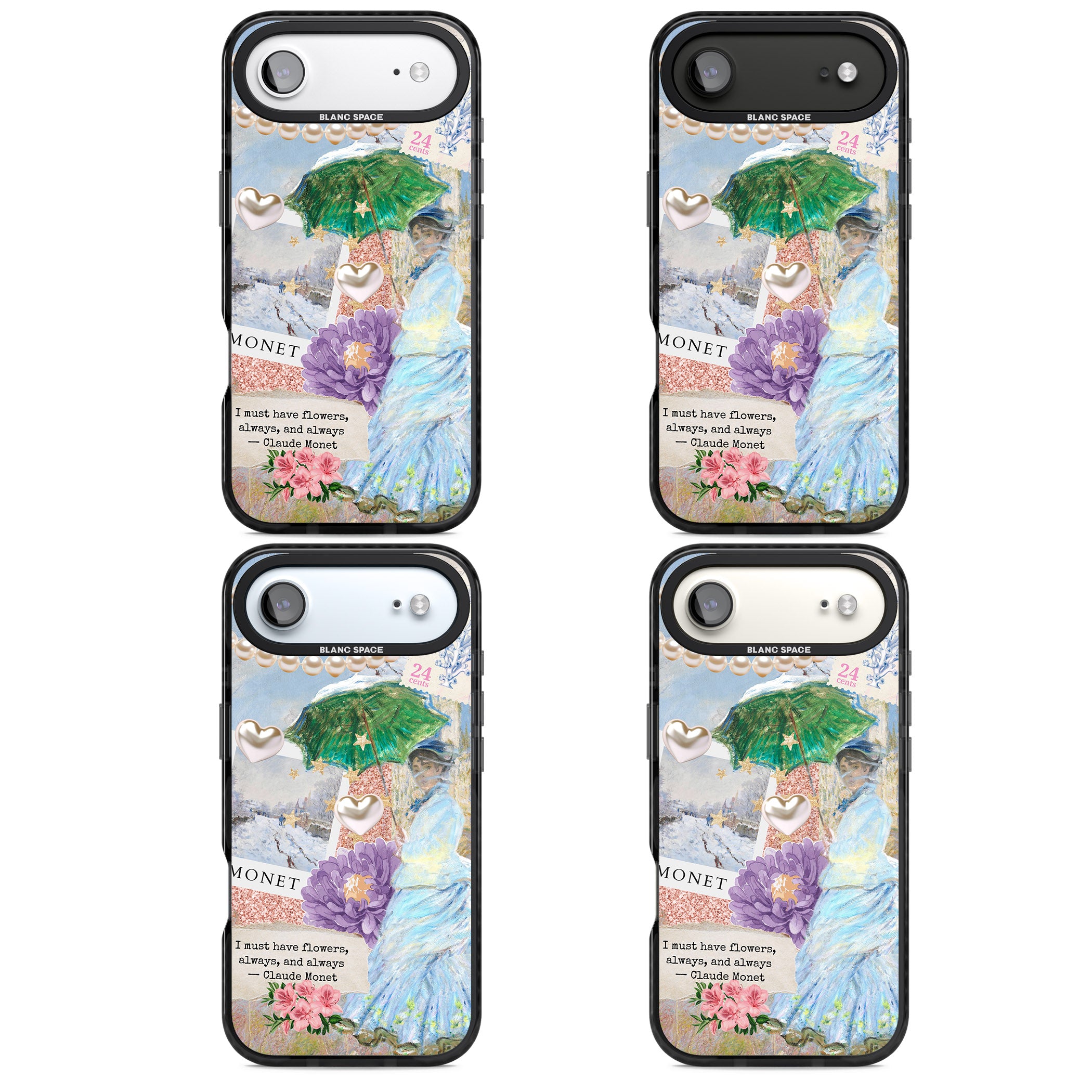 Monet 'Must Have Flowers' Collage iPhone 17 Air Impact Pro Black Phone Case APT Impact Protection