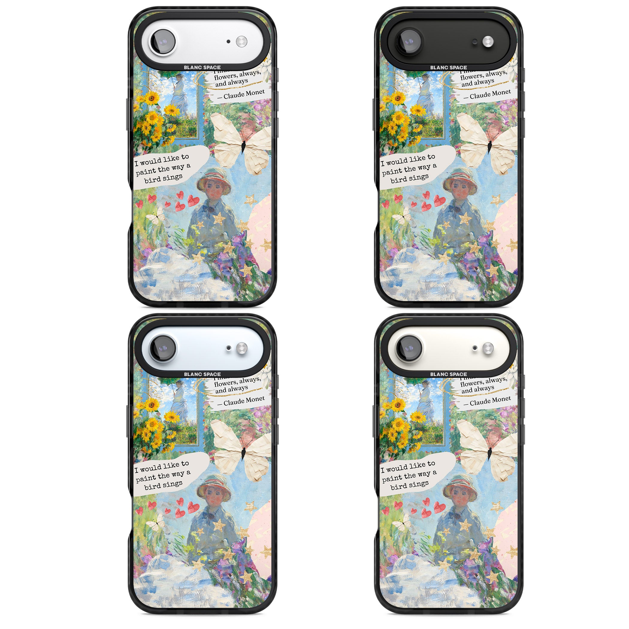 Monet 'Way A Bird Sings' Collage iPhone 17 Air Impact Pro Black Phone Case APT Impact Protection