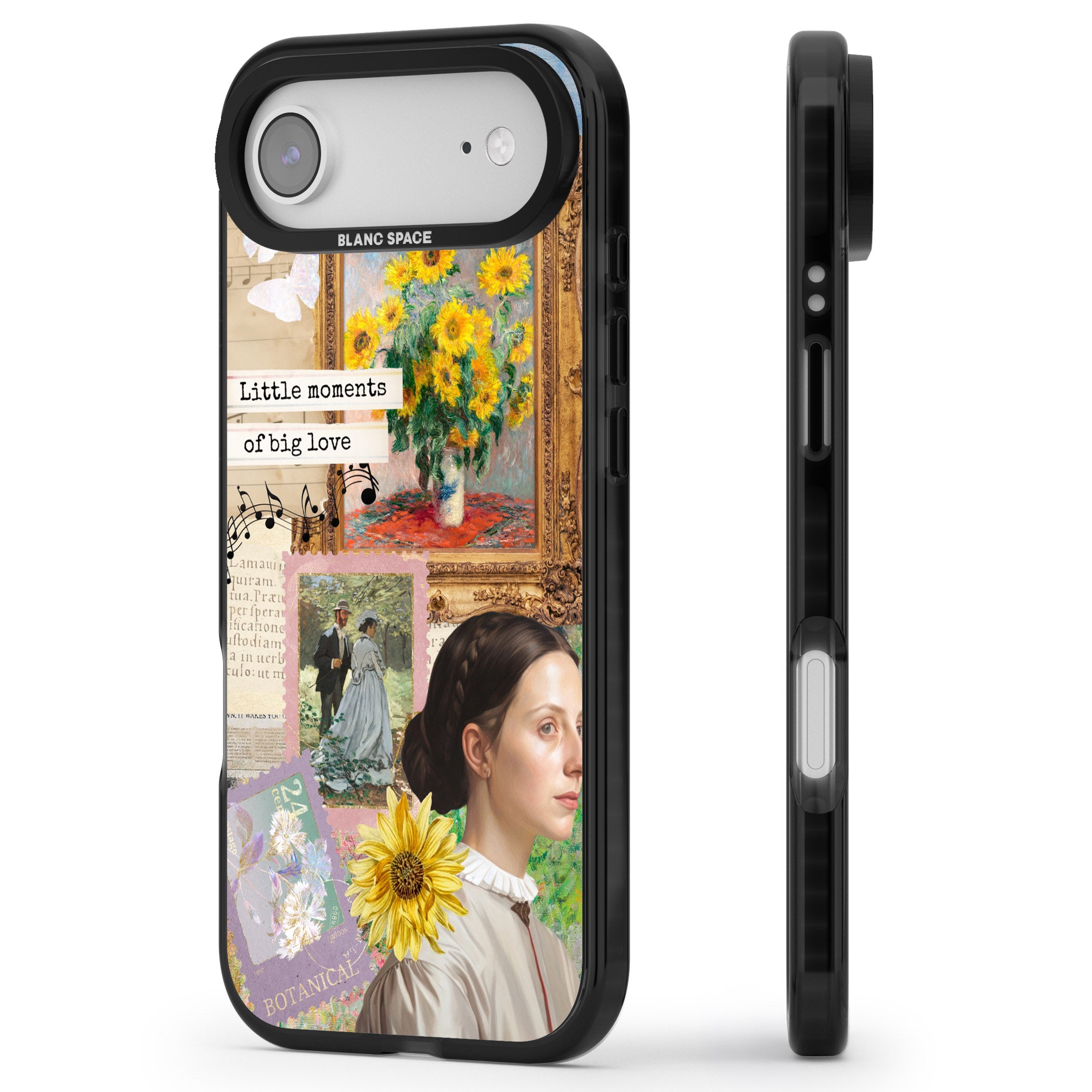 Monet 'Little Moments' Collage iPhone 17 Air Impact Pro Black Phone Case Side Profile