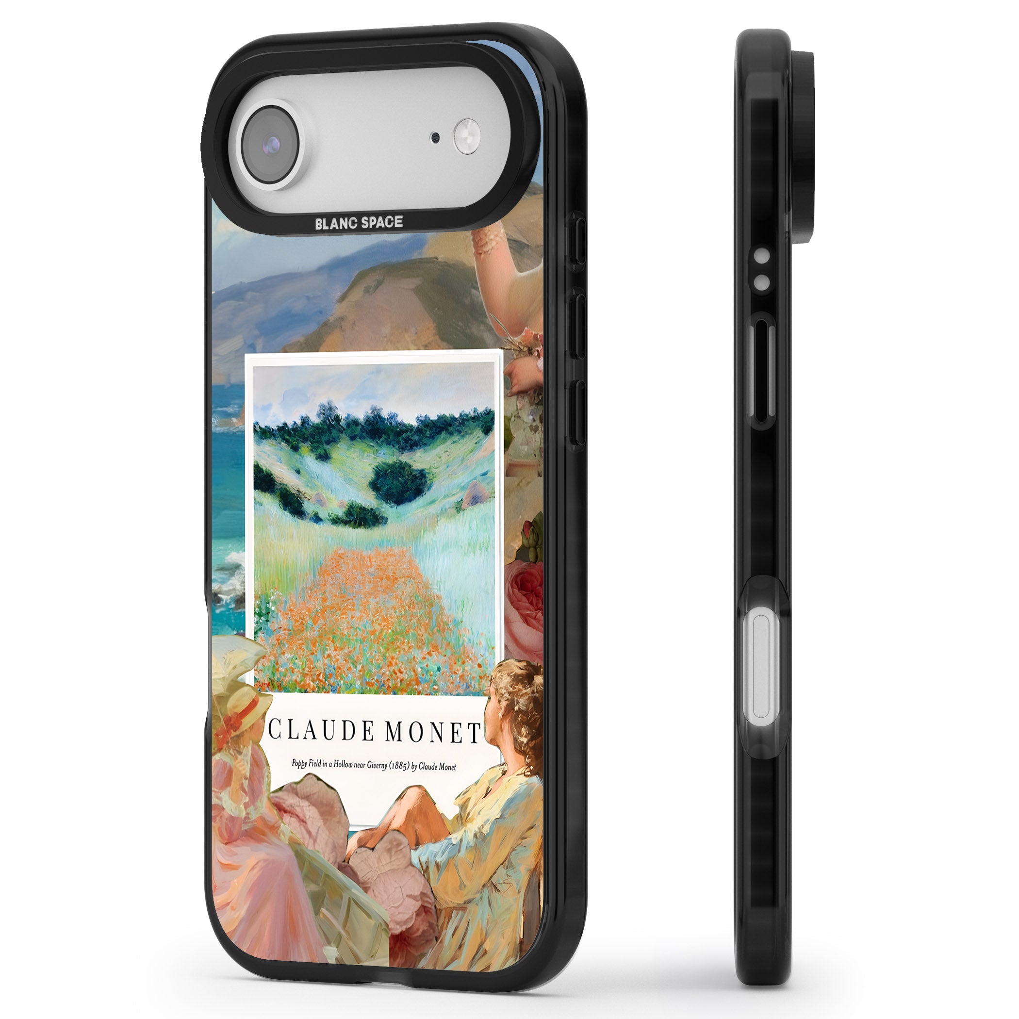 Monet Poppy Field iPhone 17 Air Impact Pro Black Phone Case Side Profile