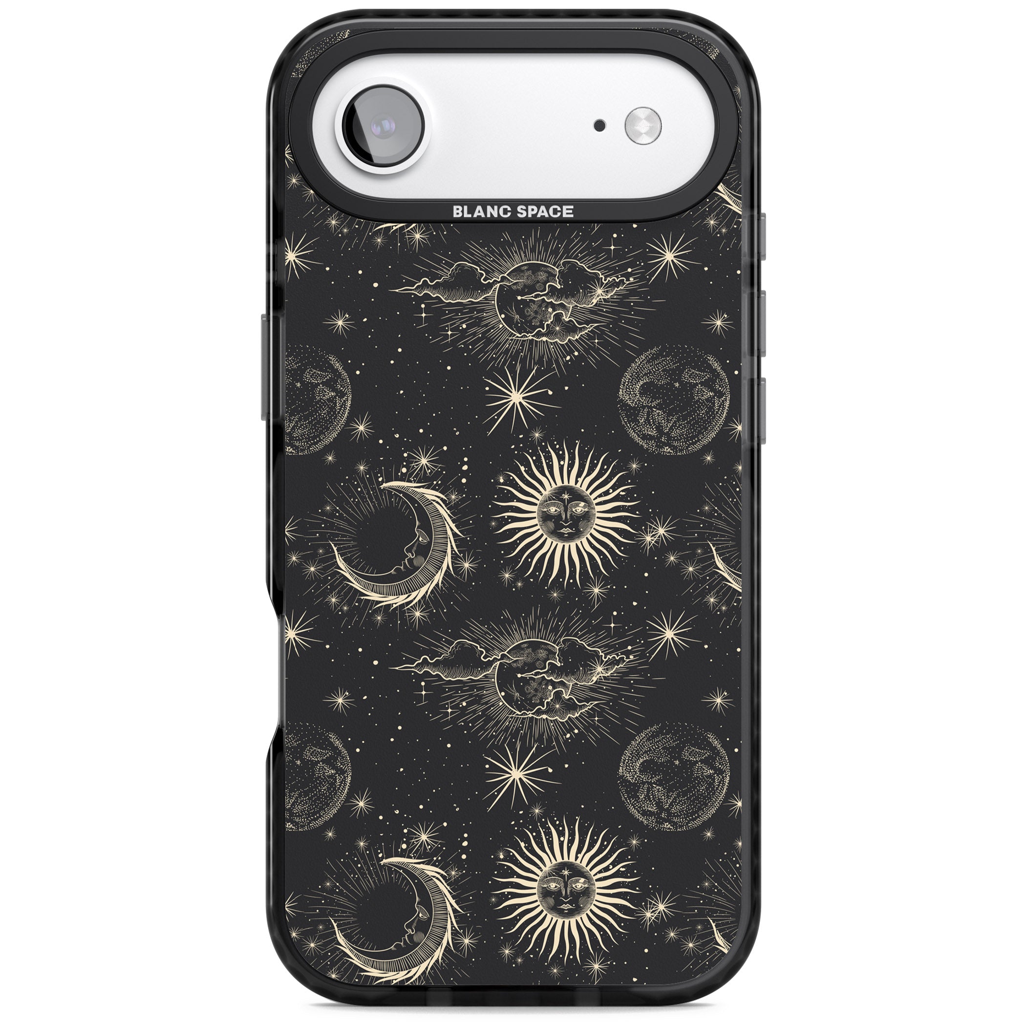 Suns & Moons Celestial Night iPhone 17 Air Impact Pro Black Phone Case