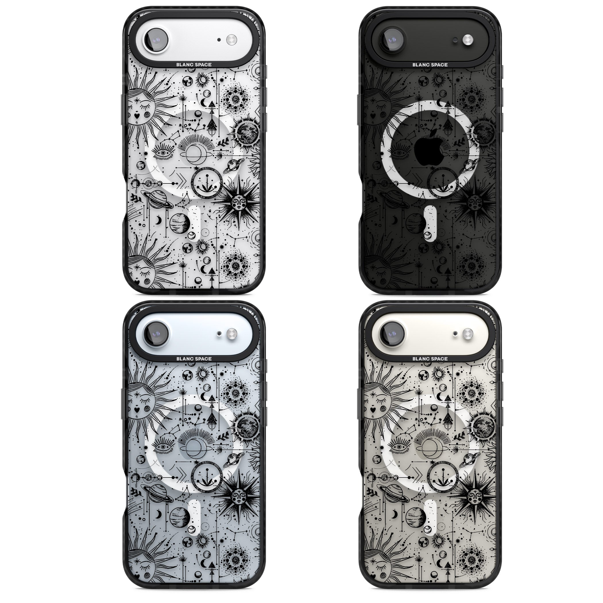 Cosmic Zodiac iPhone 17 Air Impact Pro Black Phone Case APT Impact Protection