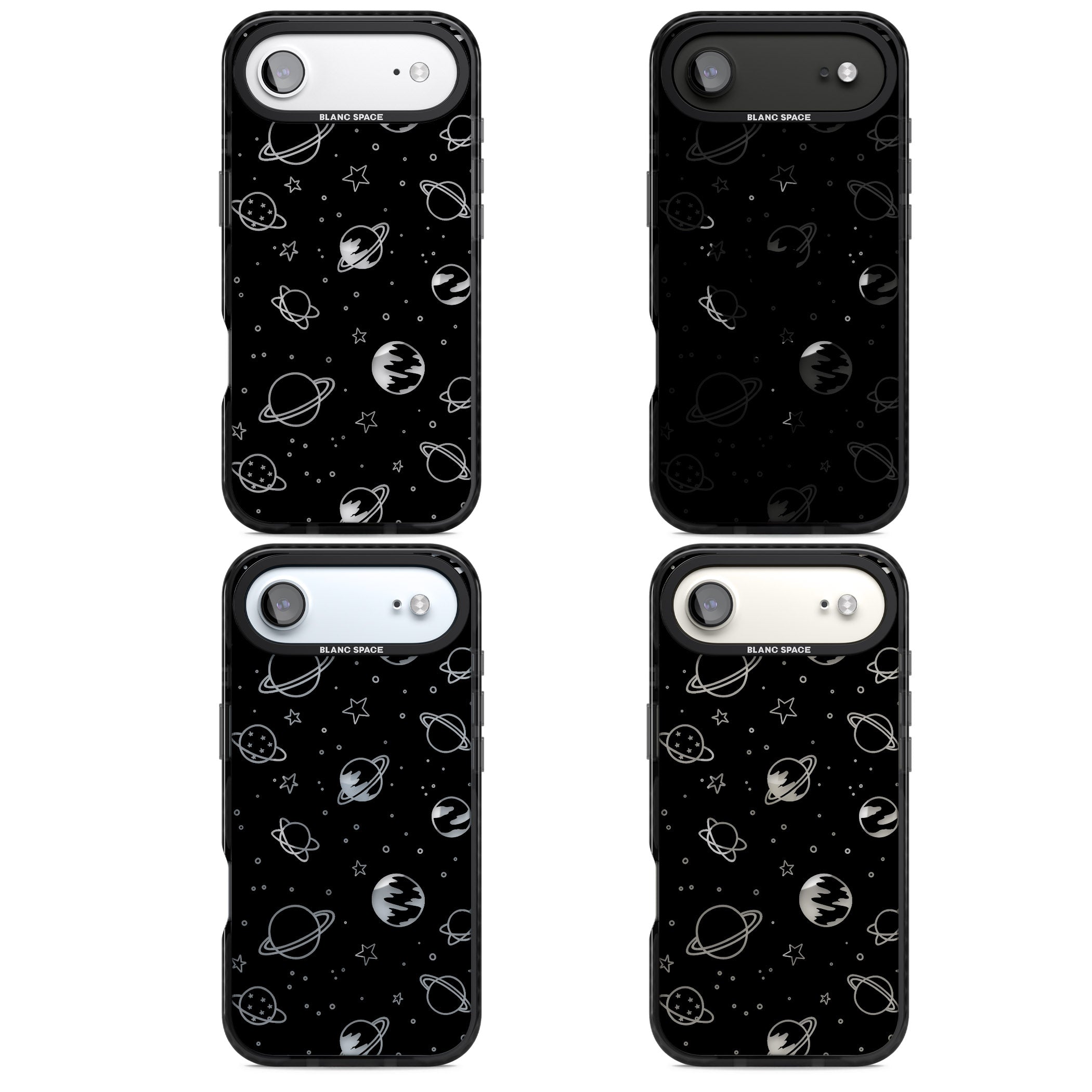Cosmic Sketch Clear Black iPhone 17 Air Impact Pro Black Phone Case APT Impact Protection