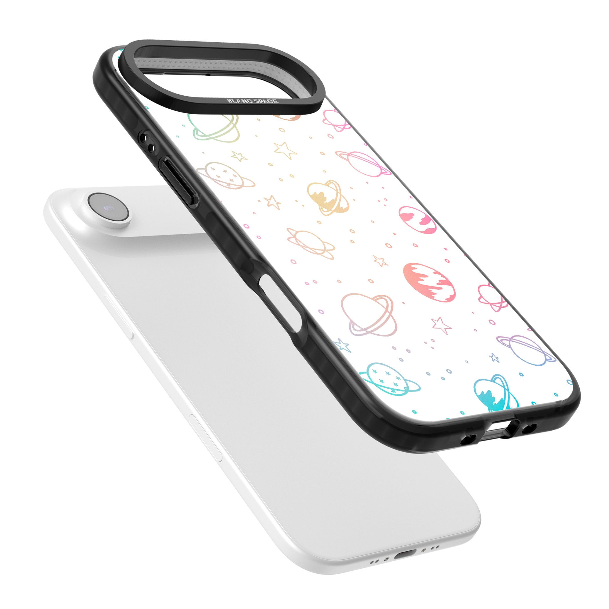 Pastel Cosmic Galaxy iPhone 17 Air Impact Pro Black Phone Case Colours