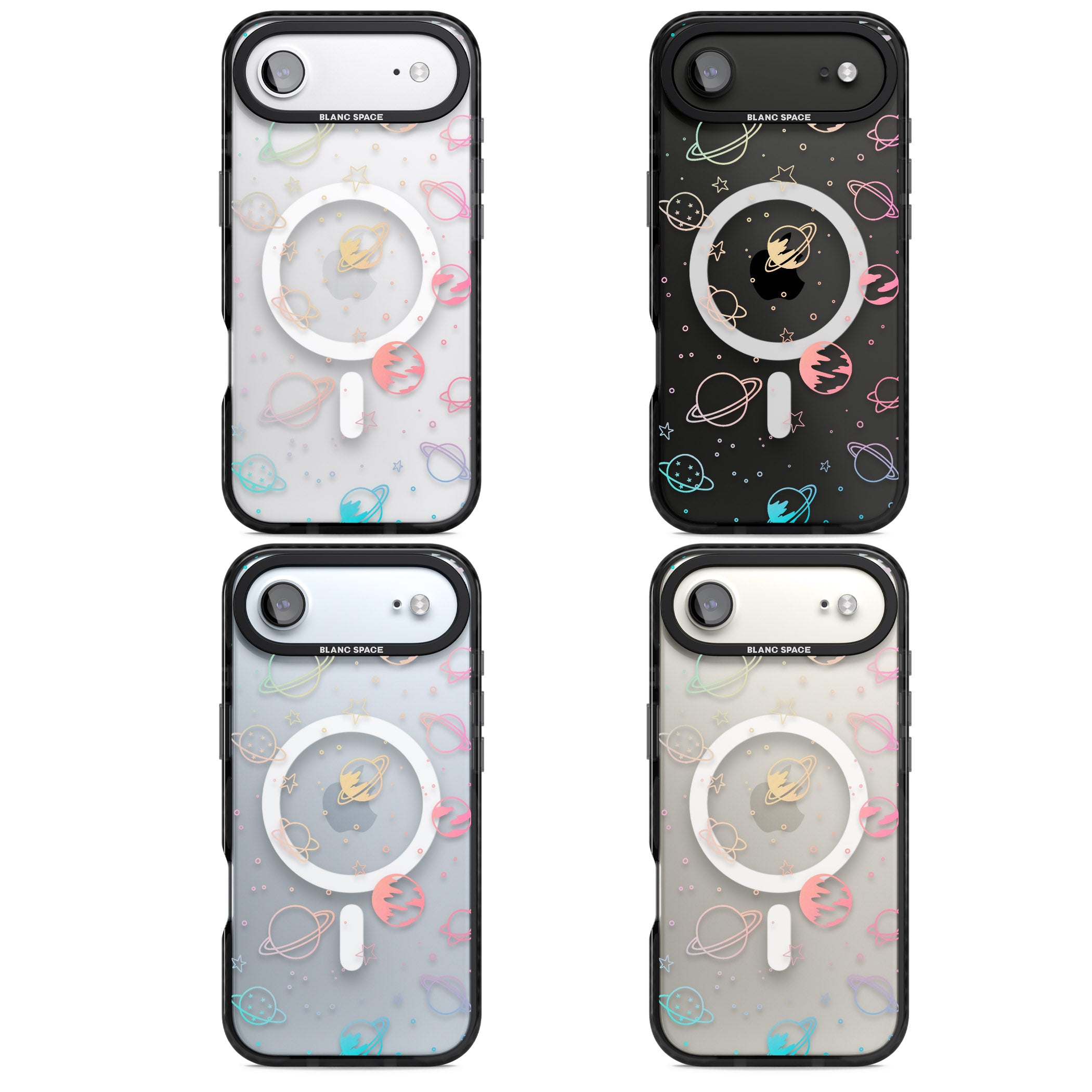 Pastel Space Universe iPhone 17 Air Impact Pro Black Phone Case APT Impact Protection