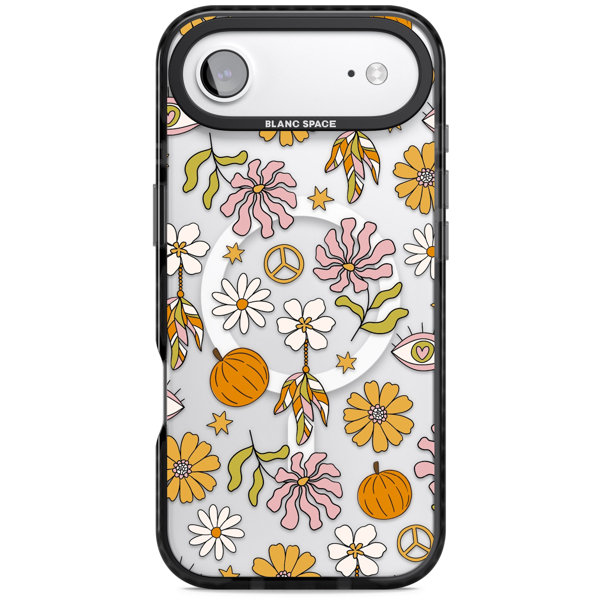 Retro Boho Fall Floral iPhone 17 Air Impact Pro Black Phone Case