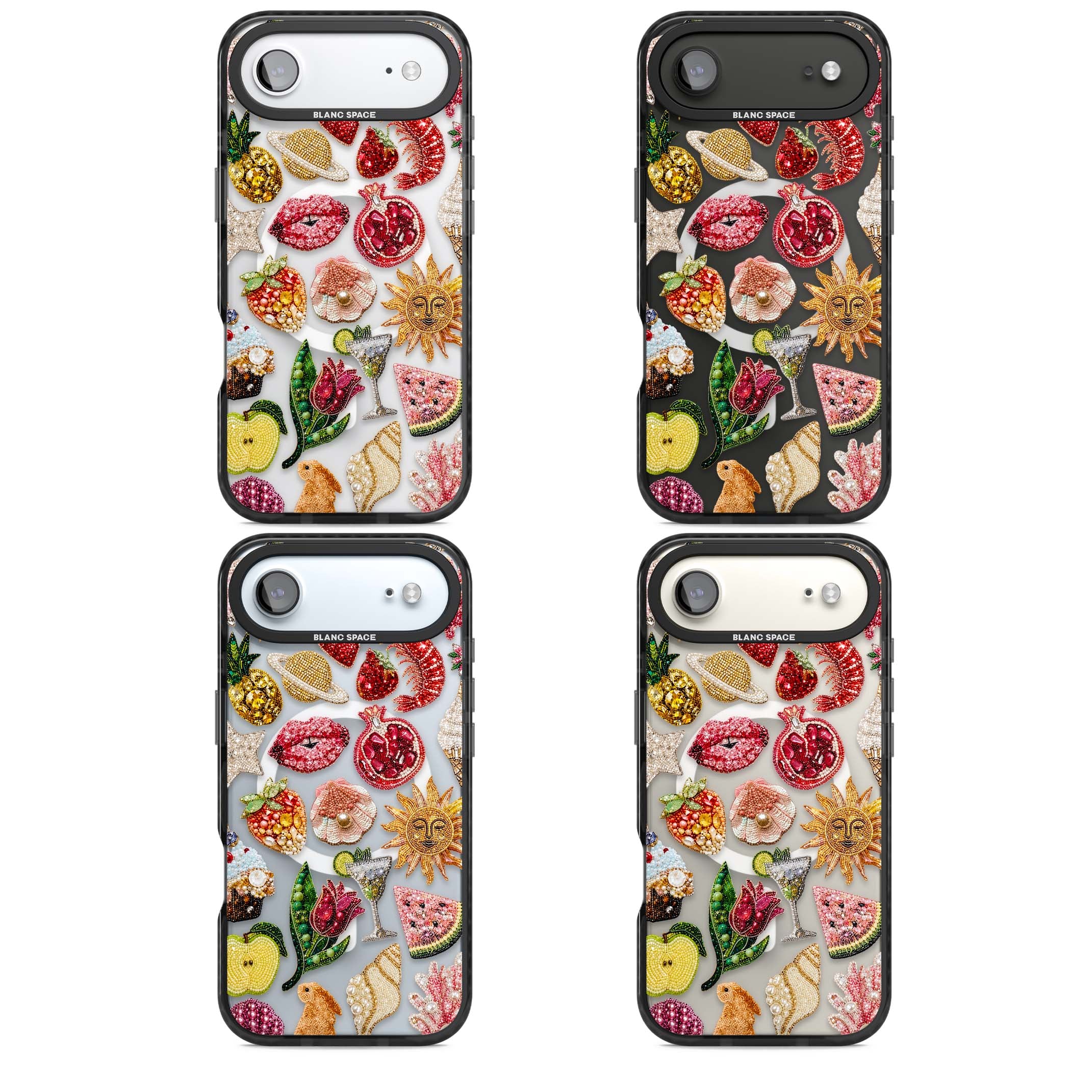 Beaded Riviera coquette iPhone case | Black Impact Magsafe case for iPhone Air