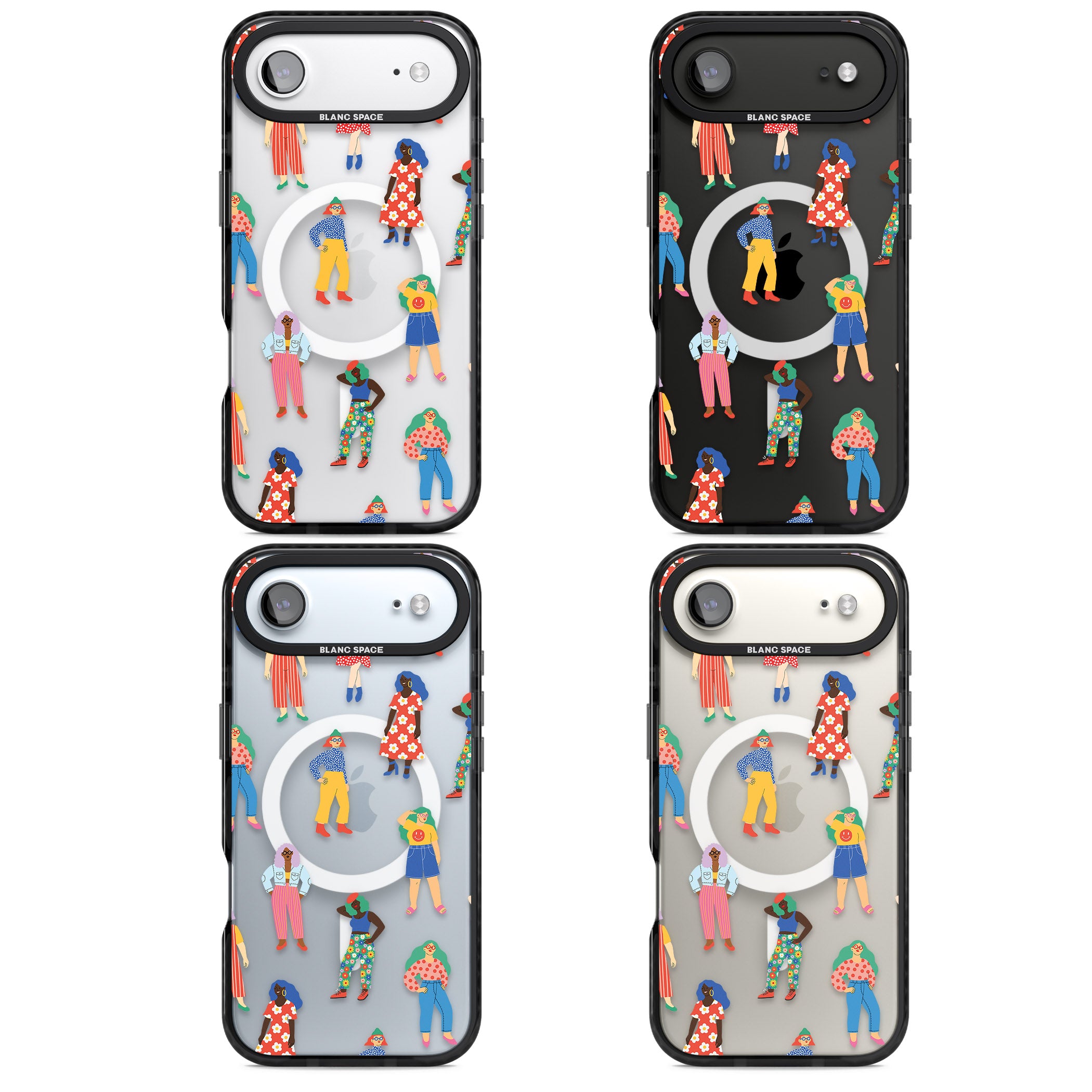 Girls Pattern iPhone 17 Air Impact Pro Black Phone Case APT Impact Protection