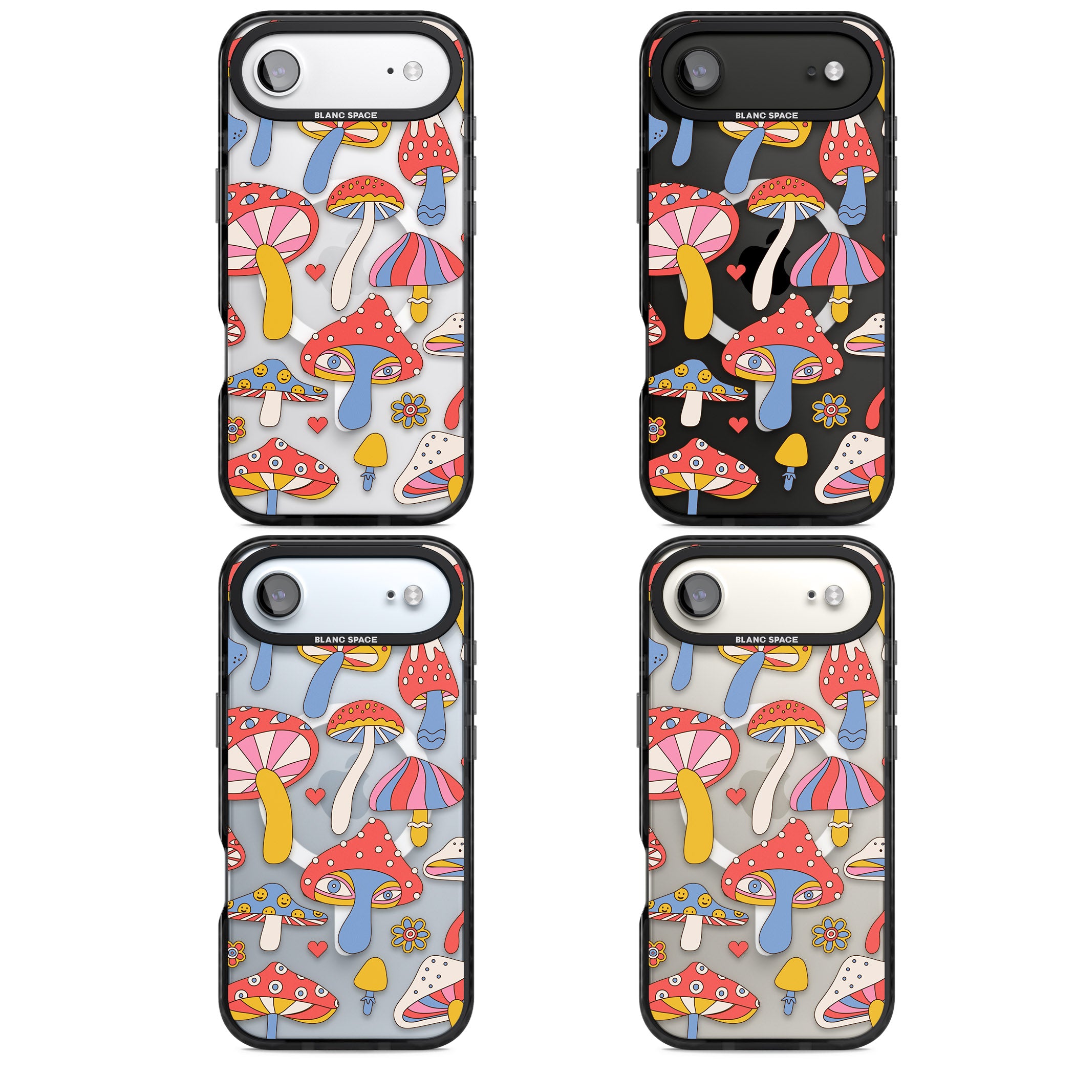 Vibrant Shrooms iPhone 17 Air Impact Pro Black Phone Case APT Impact Protection