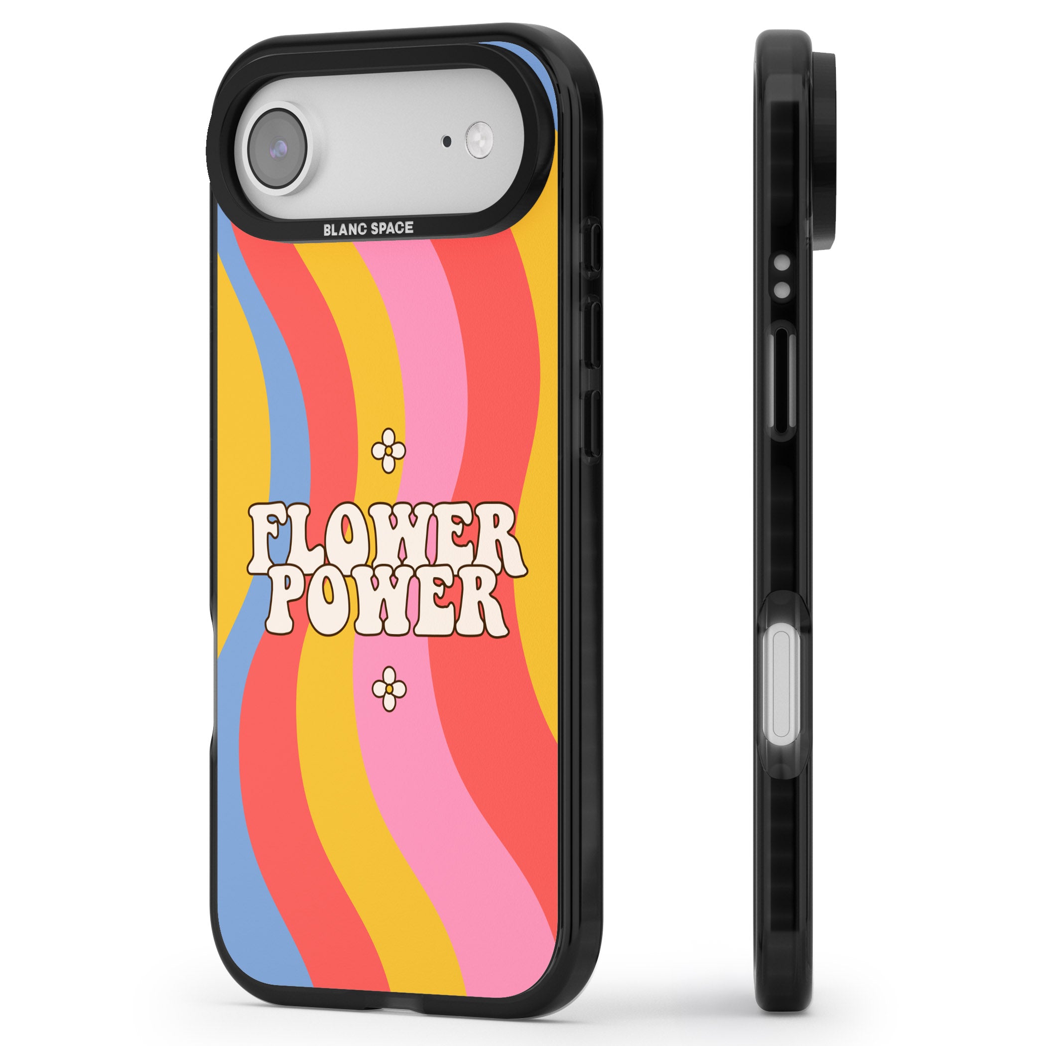 Melting Flower Power iPhone 17 Air Impact Pro Black Phone Case Side Profile