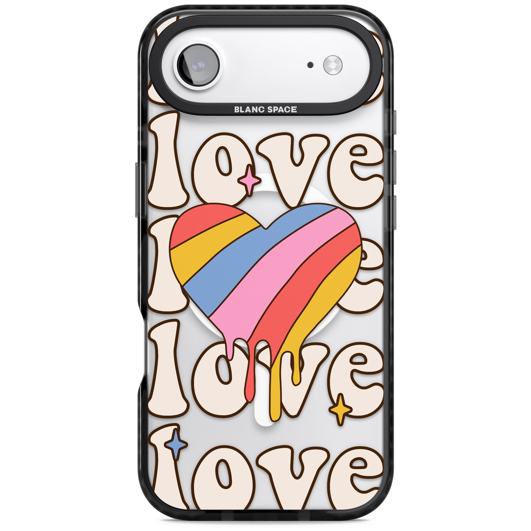 Groovy Love iPhone 17 Air Impact Pro Black Phone Case