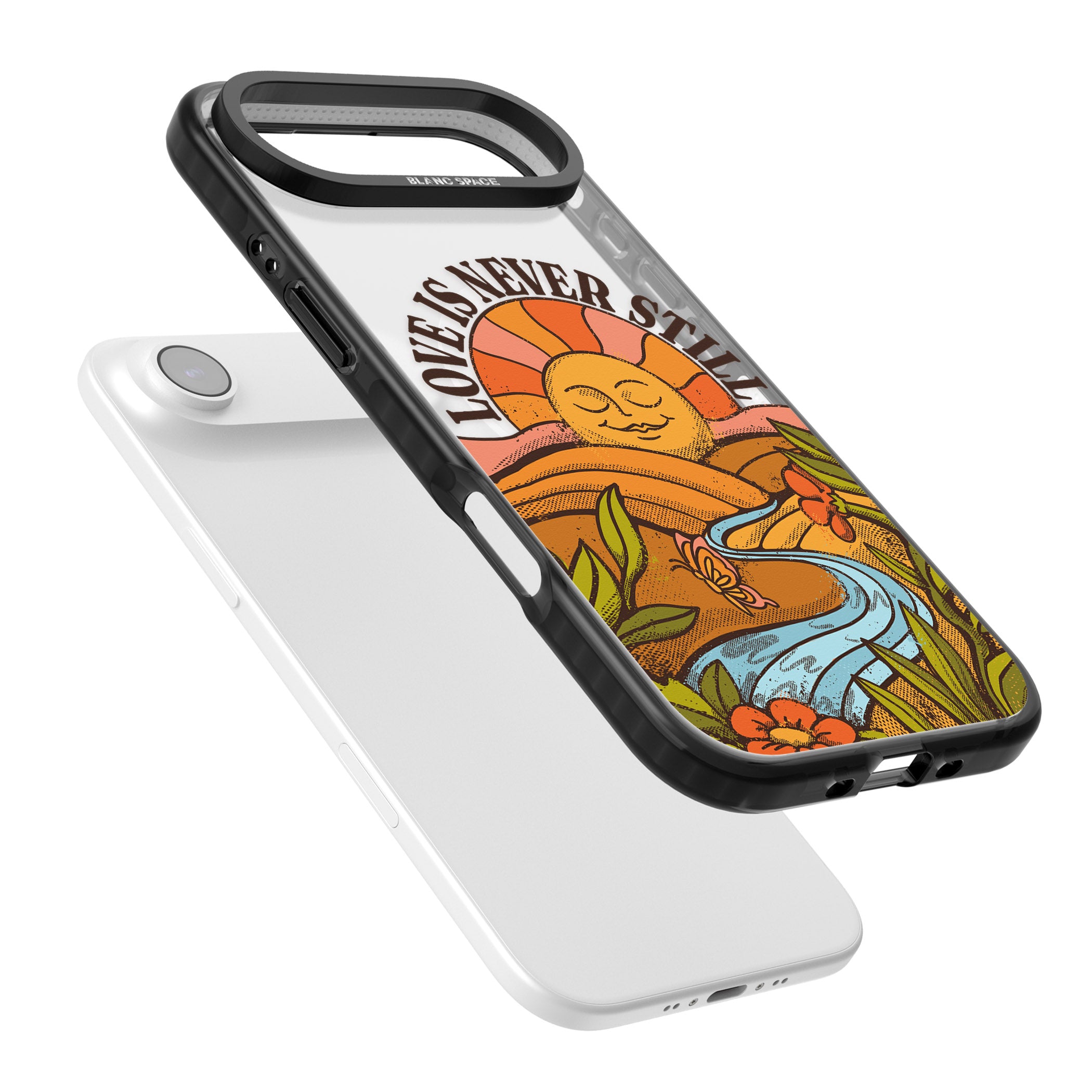 Love Is Never Still iPhone 17 Air Impact Pro Black Phone Case Colours