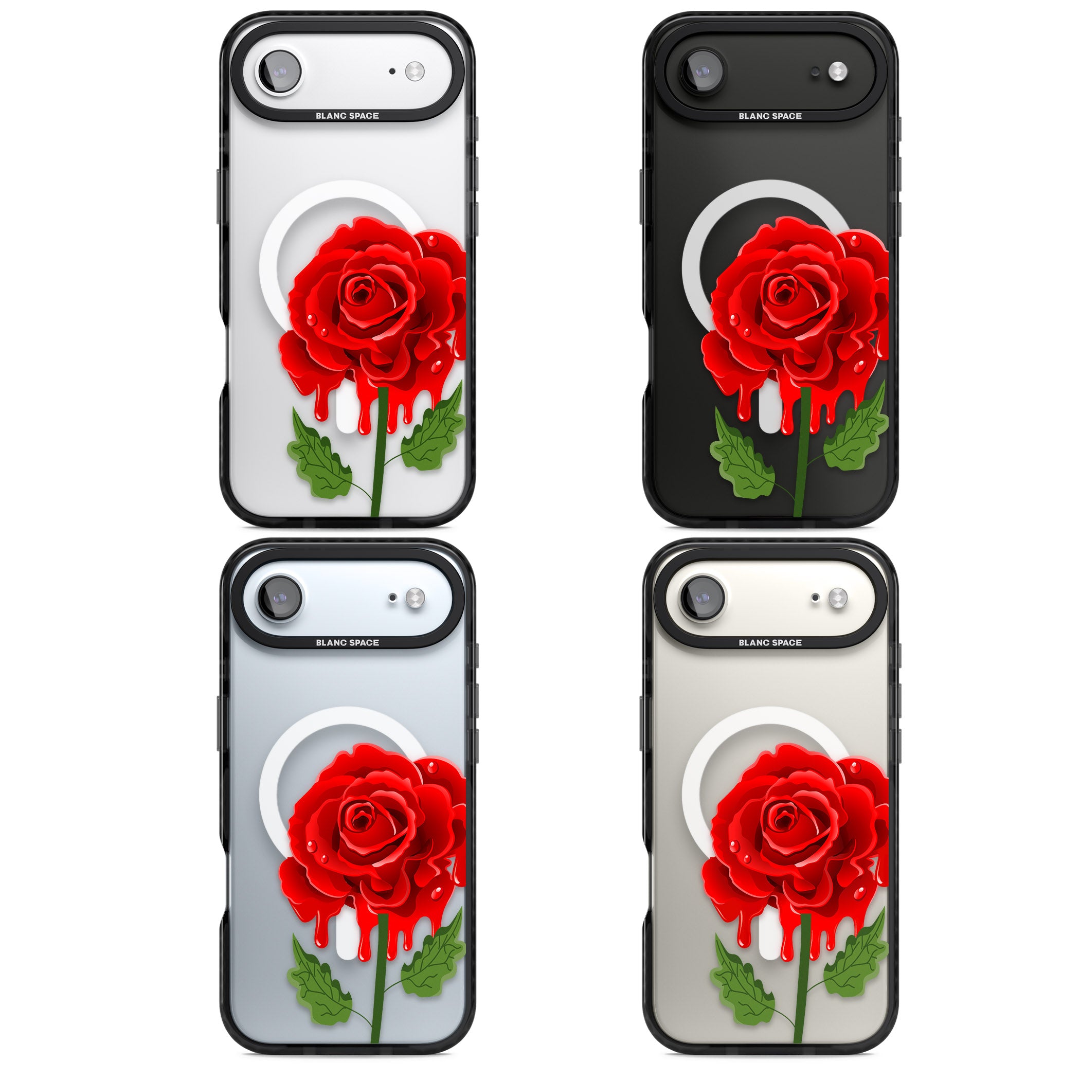 Melting Rose iPhone 17 Air Impact Pro Black Phone Case APT Impact Protection