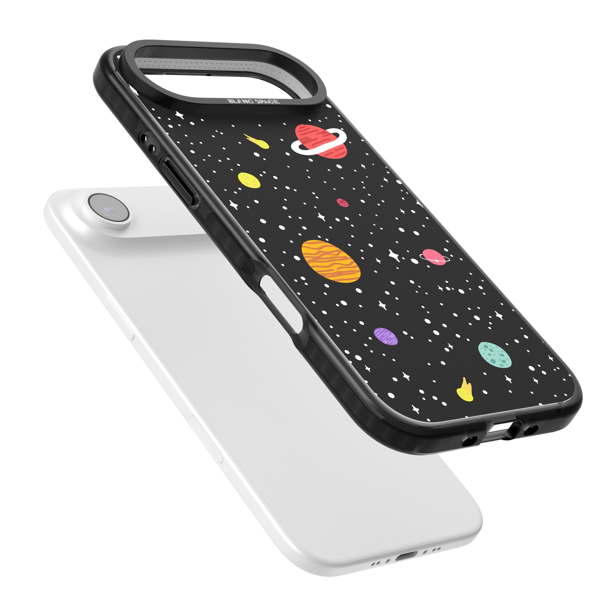 Cute Cartoon Planets iPhone 17 Air Impact Pro Black Phone Case Colours