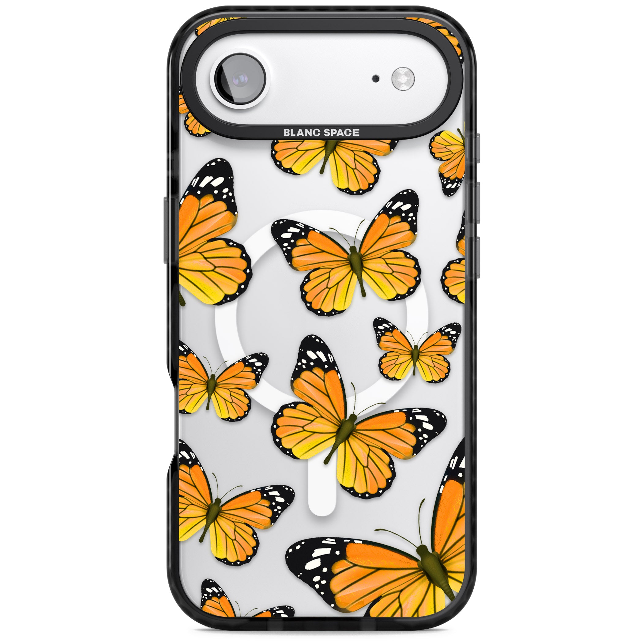 Sun Yellow Butterflies iPhone 17 Air Impact Pro Black Phone Case