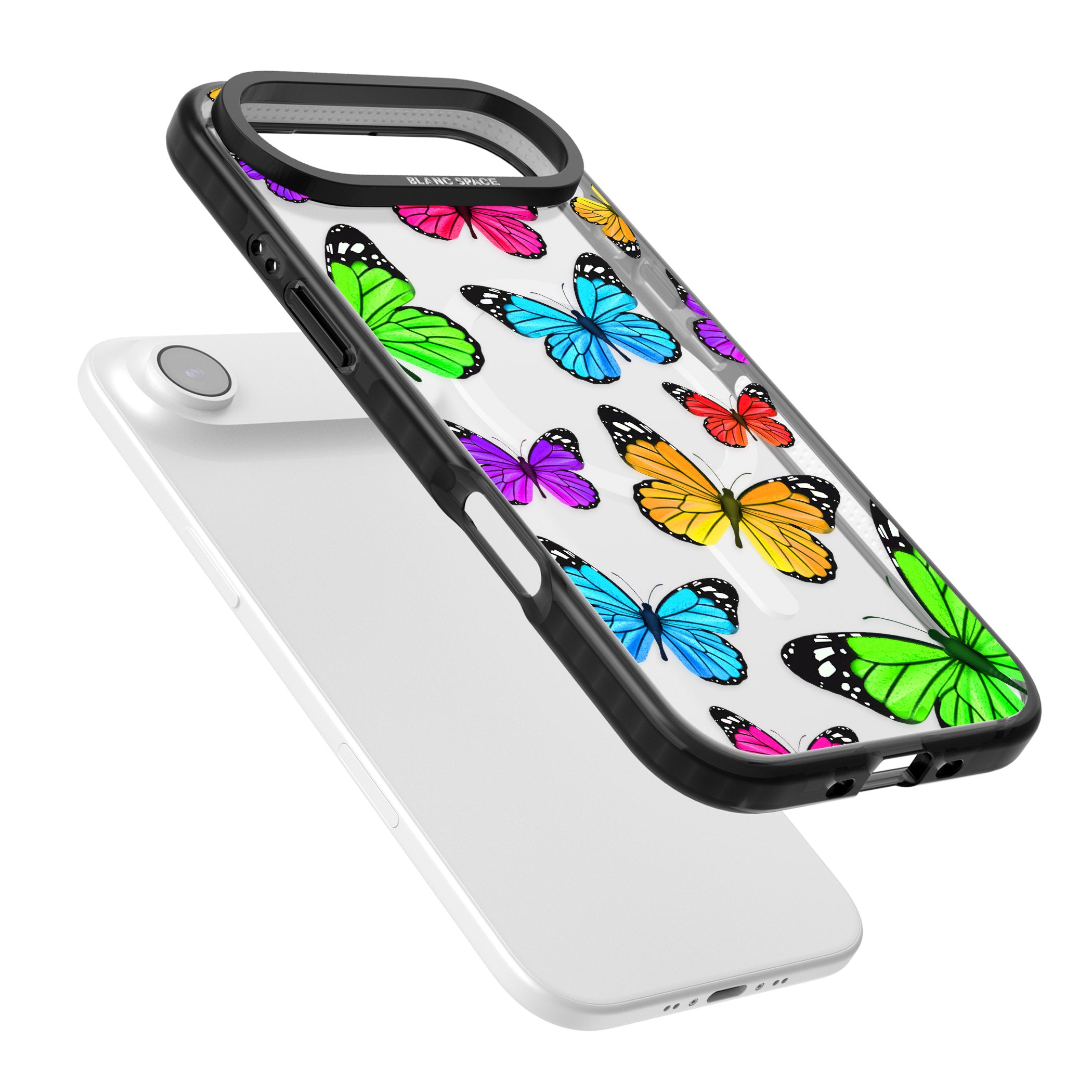 Vibrant Butterflies iPhone 17 Air Impact Pro Black Phone Case Colours