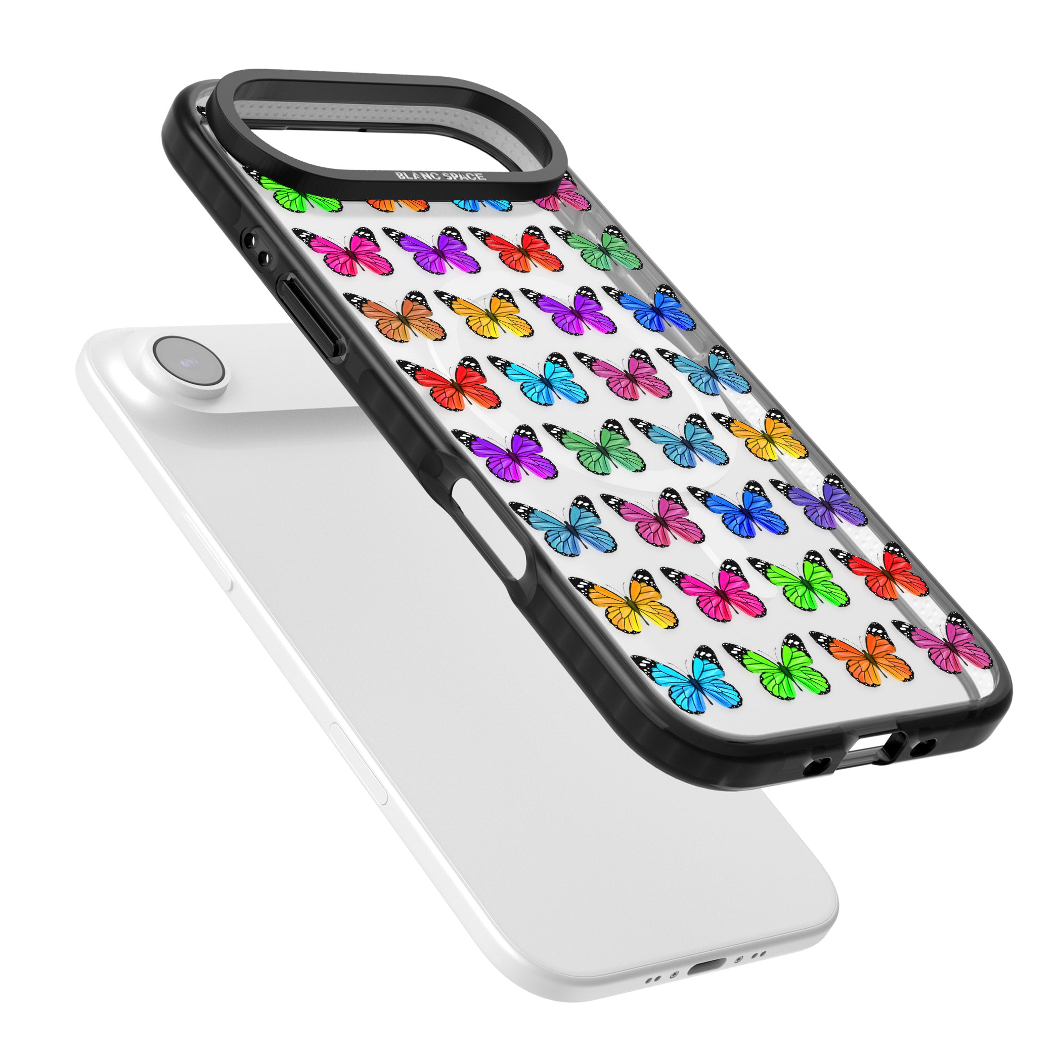 Colourful Butterfly Pattern iPhone 17 Air Impact Pro Black Phone Case Colours
