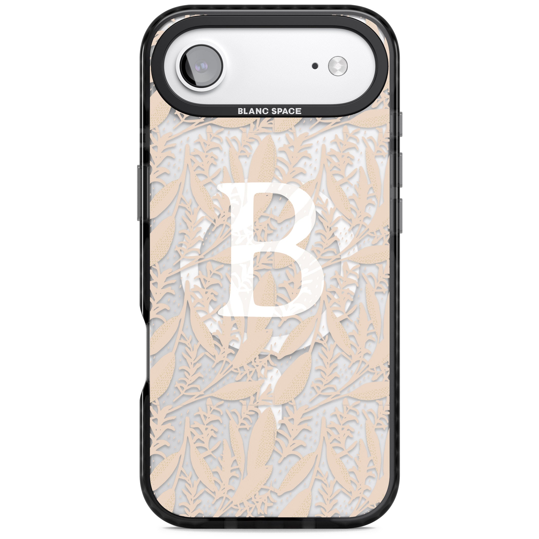 Personalised Monogram Subtle Abstract Floral iPhone 17 Air Impact Pro Black Phone Case