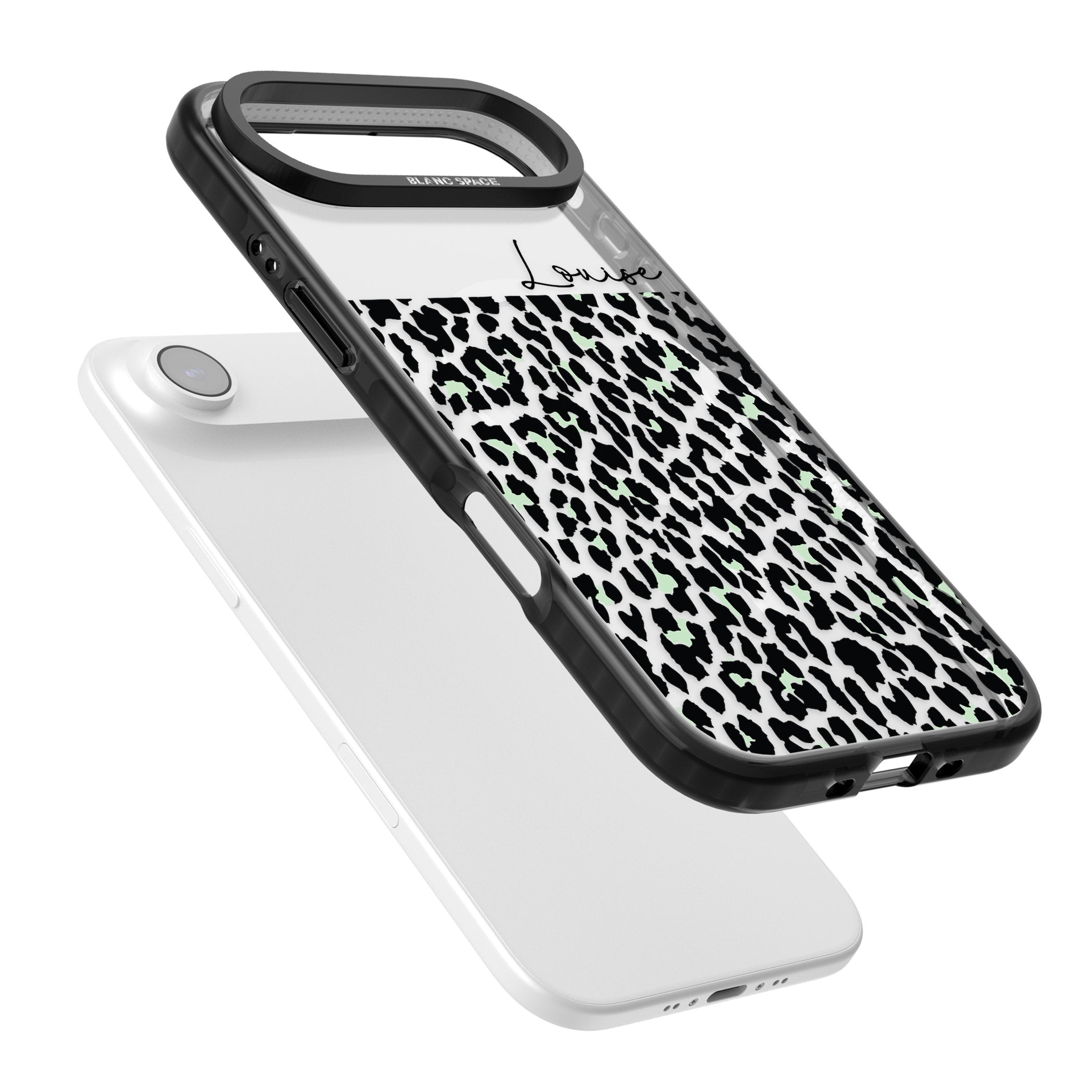 Personalised Seafoam Leopard iPhone 17 Air Impact Pro Black Phone Case Colours