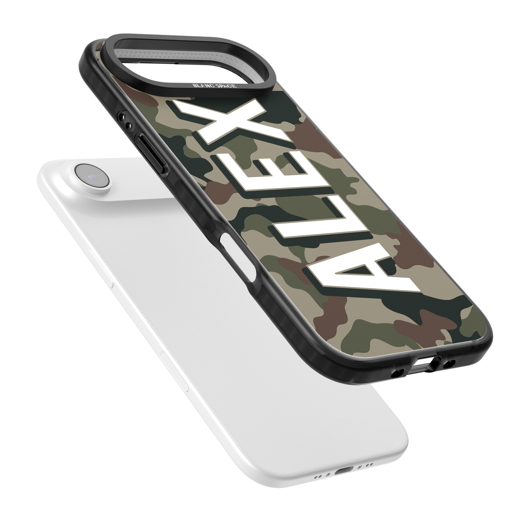 Personalised Classic Green Camo iPhone 17 Air Impact Pro Black Phone Case Colours