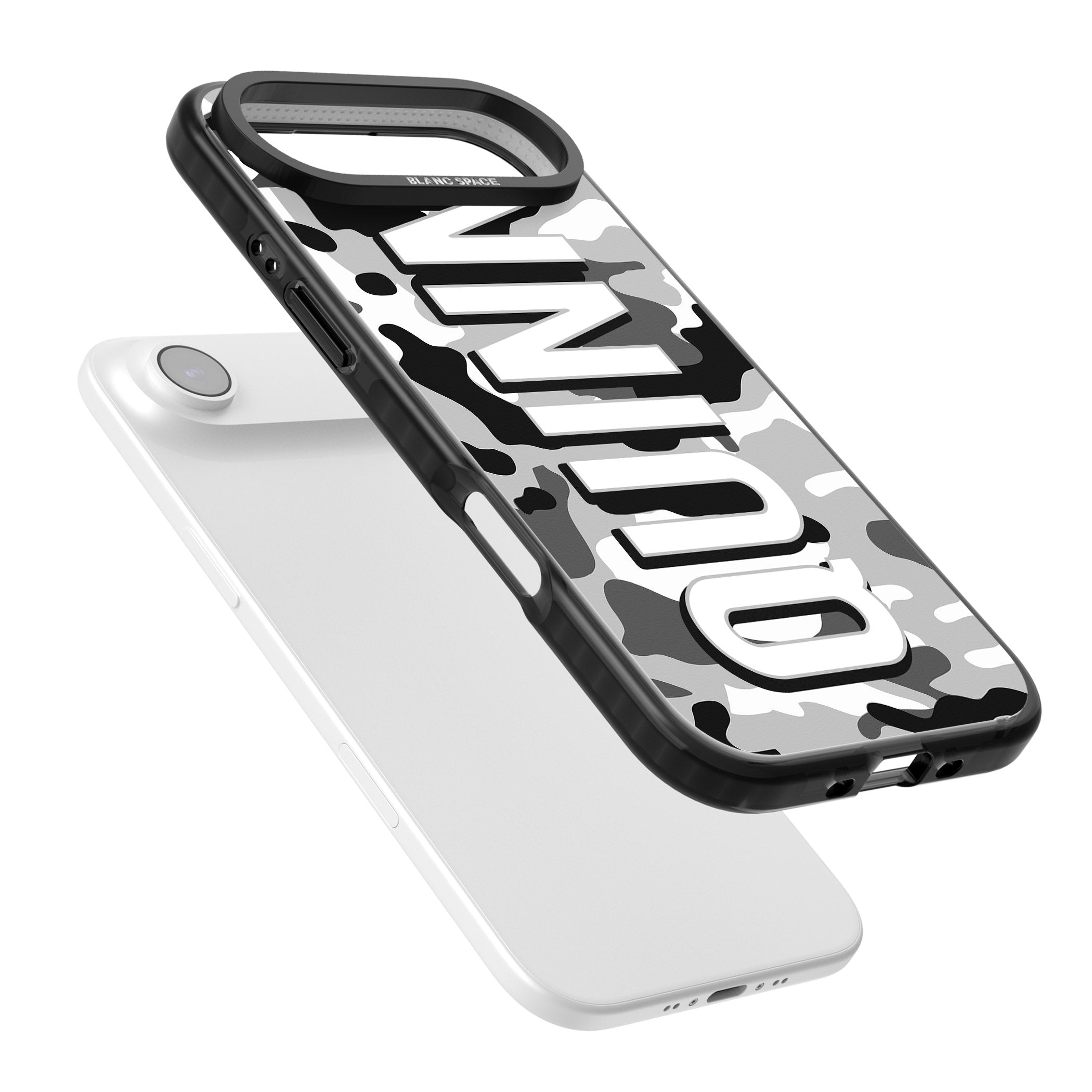 Personalised Greyscale Camo iPhone 17 Air Impact Pro Black Phone Case Colours