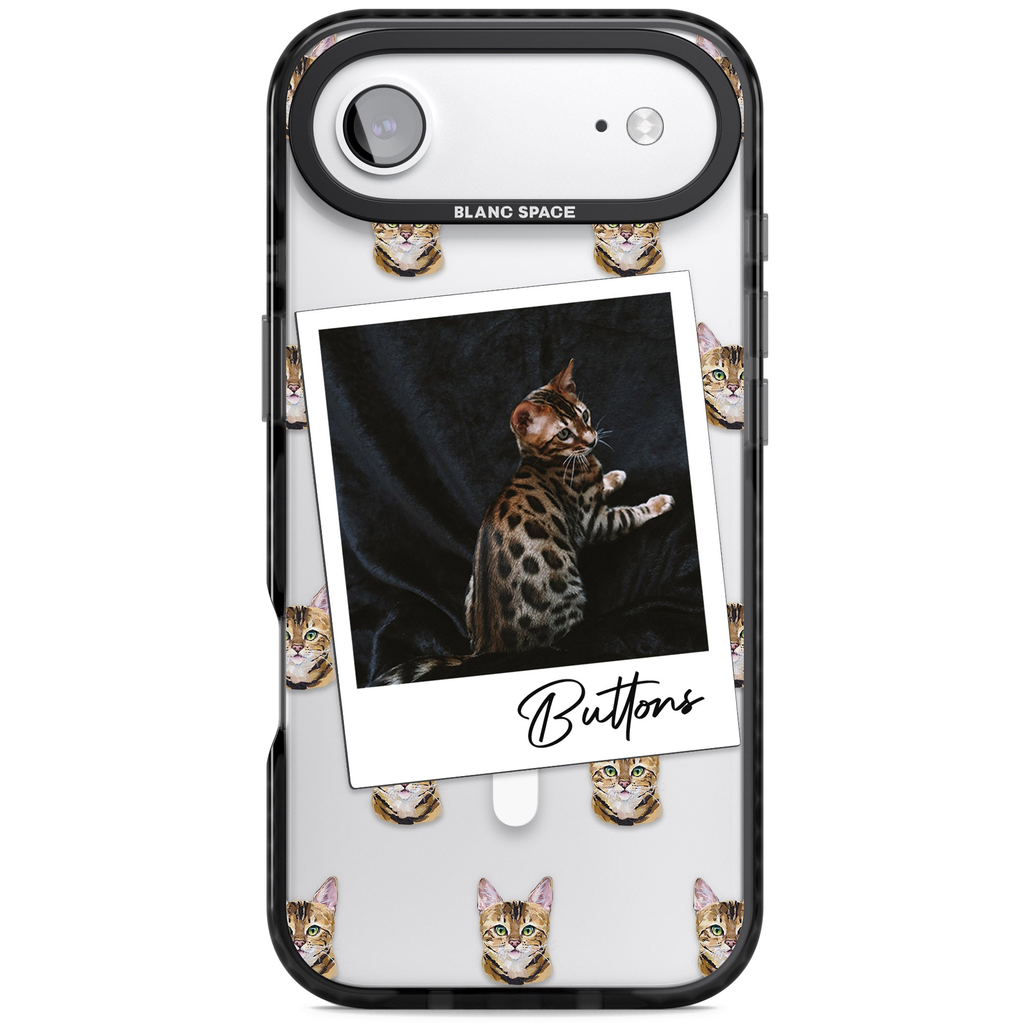Personalised Bengal Cat Photo iPhone 17 Air Impact Pro Black Phone Case