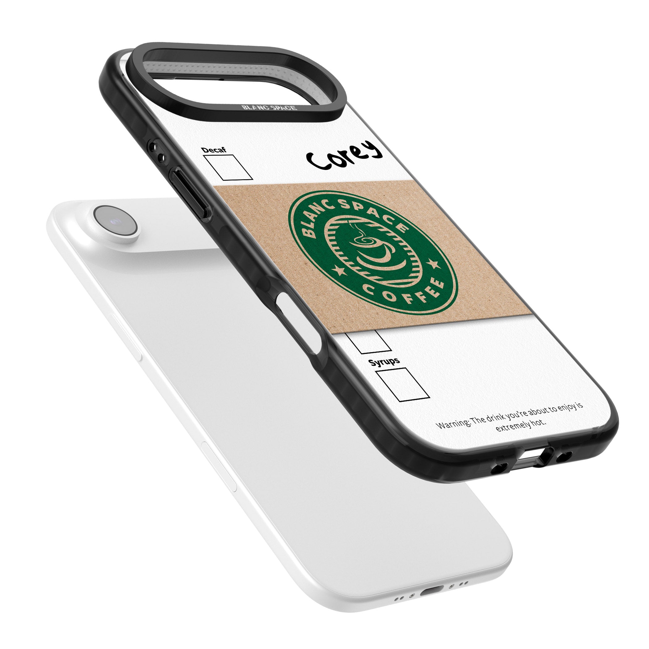 Personalised Coffee Cup iPhone 17 Air Impact Pro Black Phone Case Colours