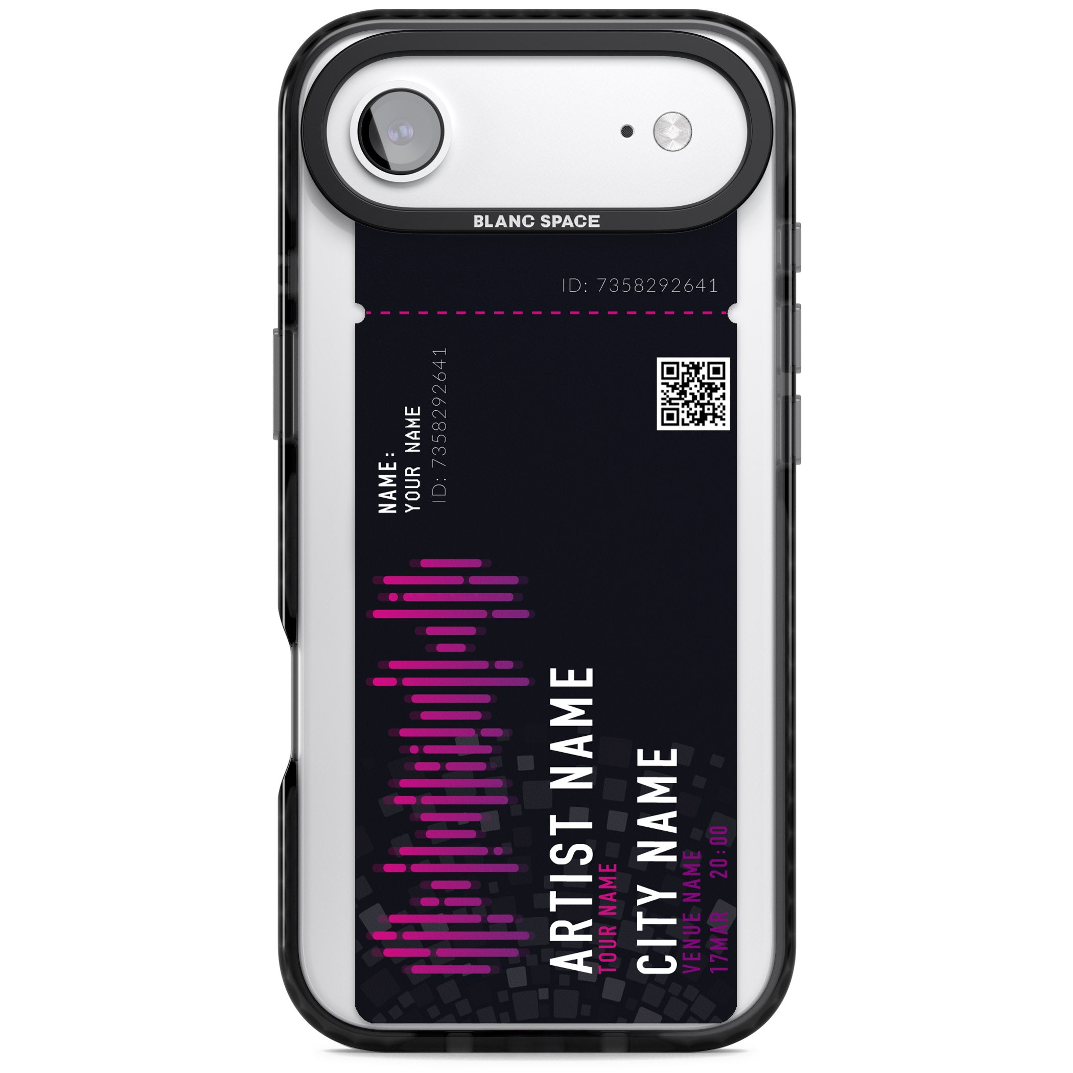 Personalised Concert Ticket iPhone 17 Air Impact Pro Black Phone Case