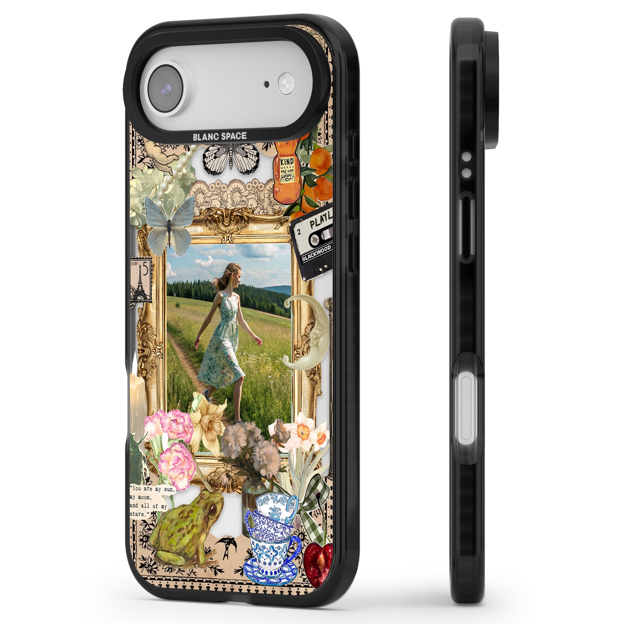 Personalised Country Collage Frame iPhone 17 Air Impact Pro Black Phone Case Side Profile