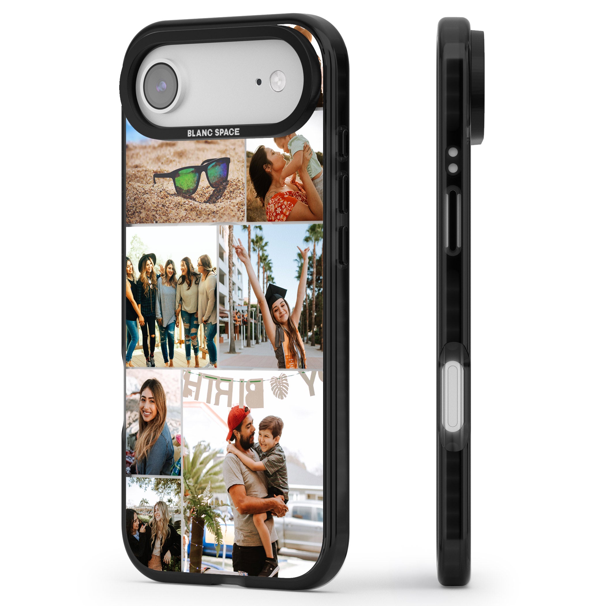 Personalised Photo Grid iPhone 17 Air Impact Pro Black Phone Case Side Profile