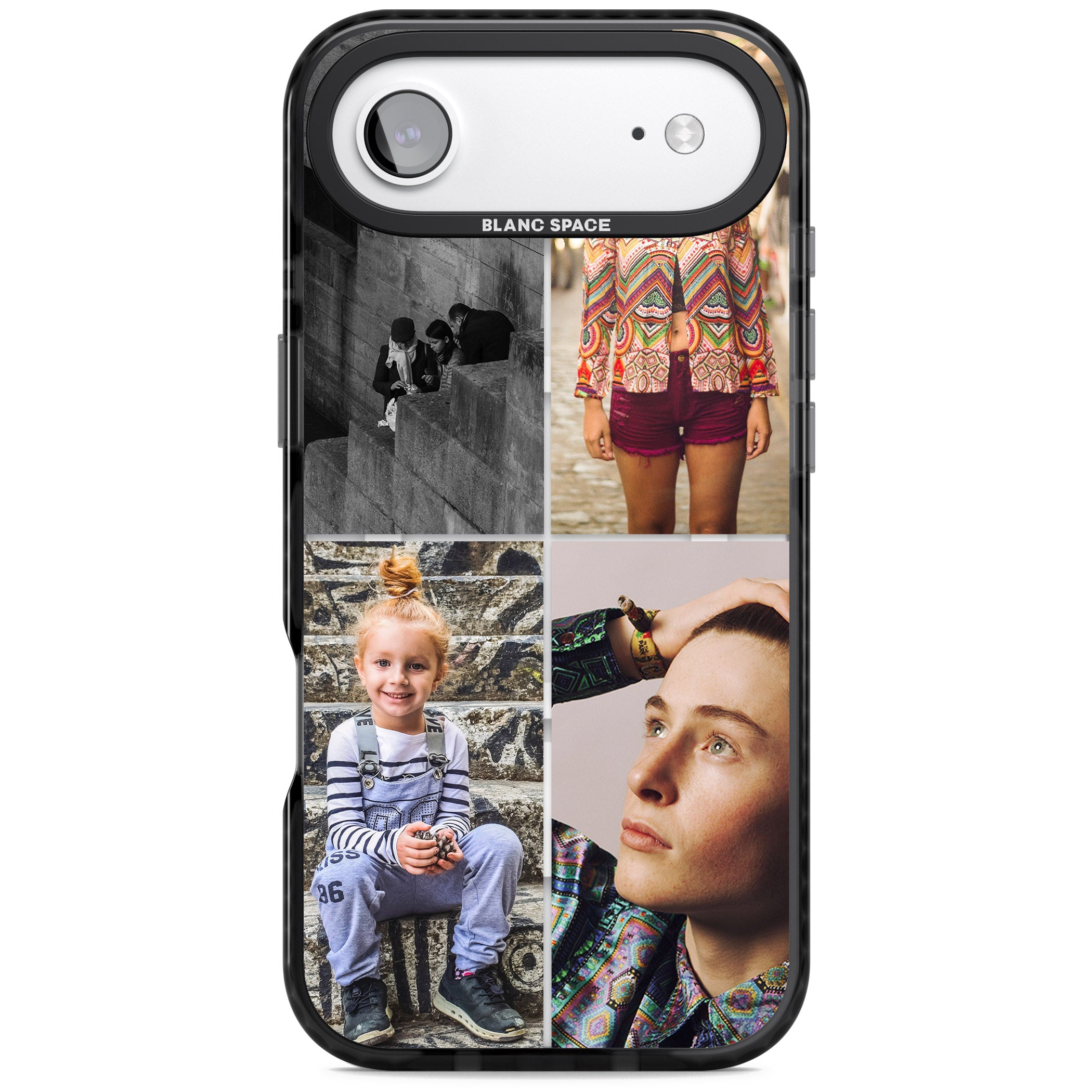 Personalised 4 Photo Grid iPhone 17 Air Impact Pro Black Phone Case