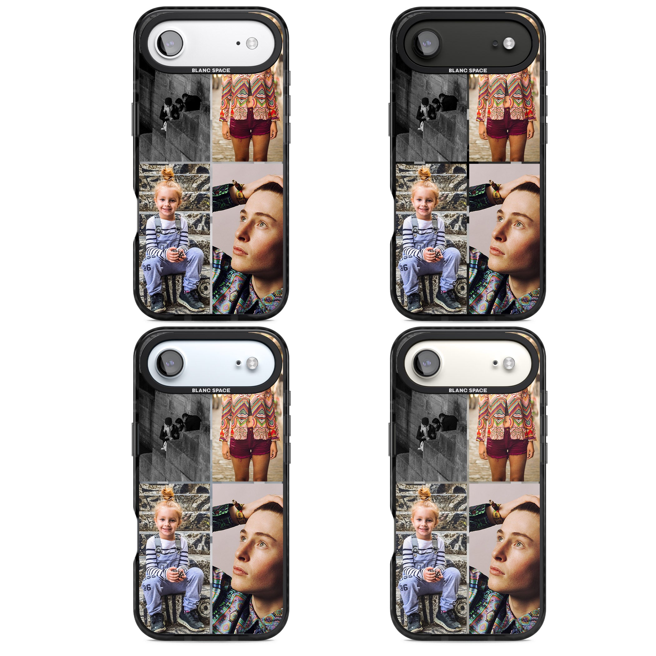 Personalised 4 Photo Grid iPhone 17 Air Impact Pro Black Phone Case APT Impact Protection