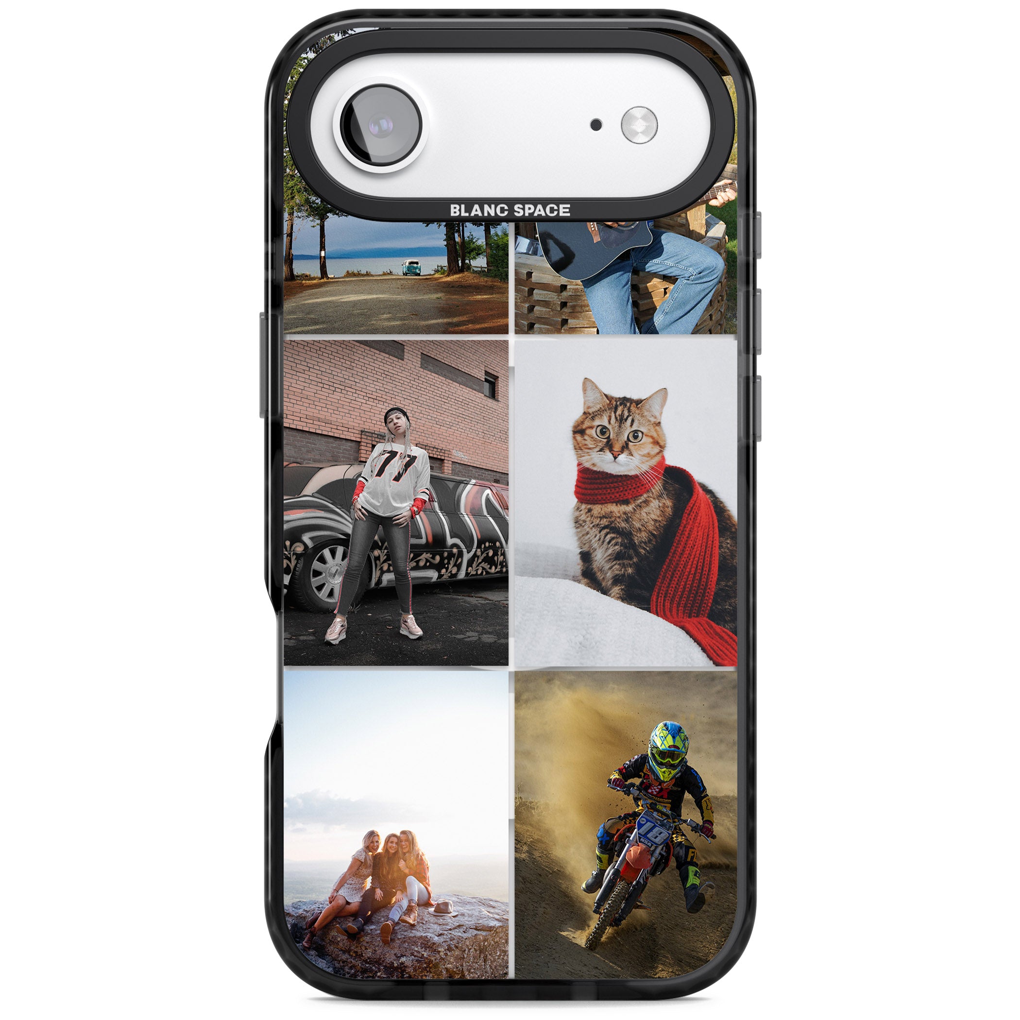 Personalised 6 Photo Grid iPhone 17 Air Impact Pro Black Phone Case