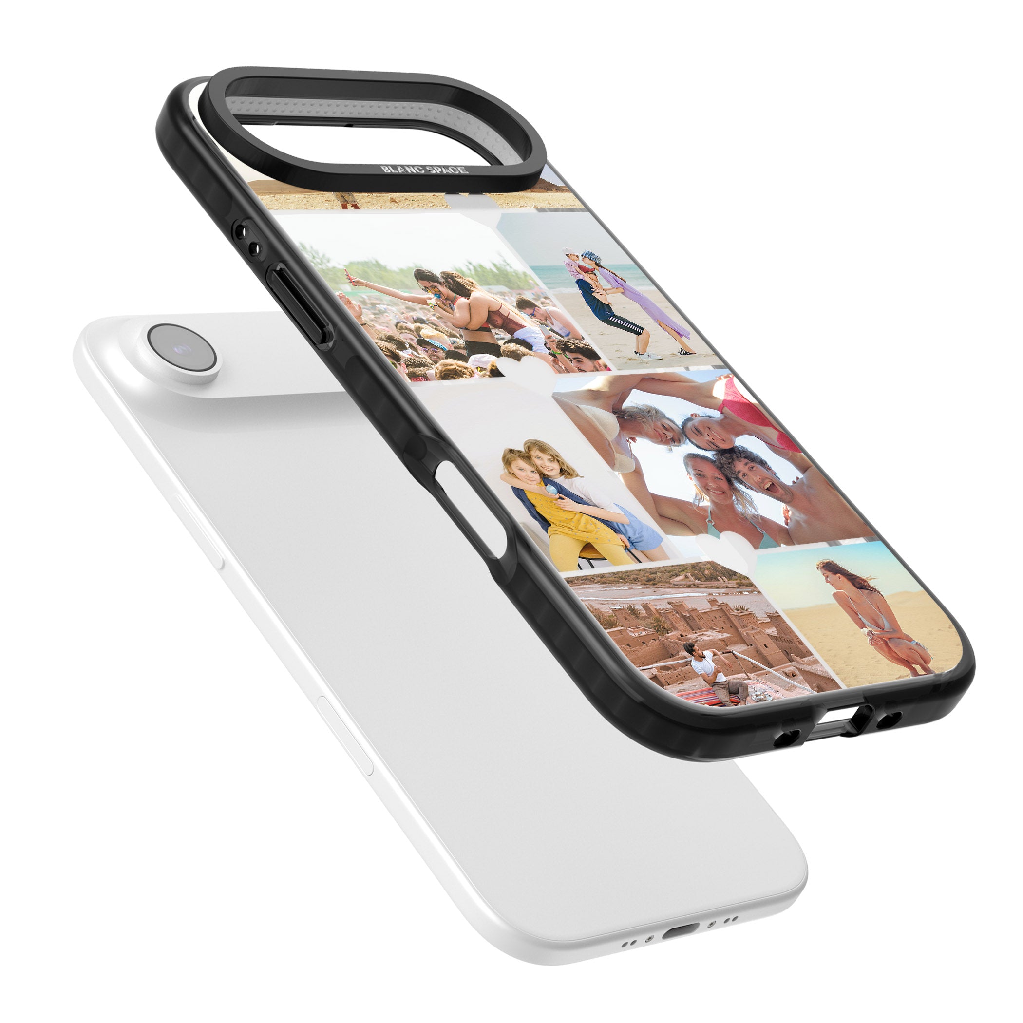 Personalised Heart Photo Grid iPhone 17 Air Impact Pro Black Phone Case Colours