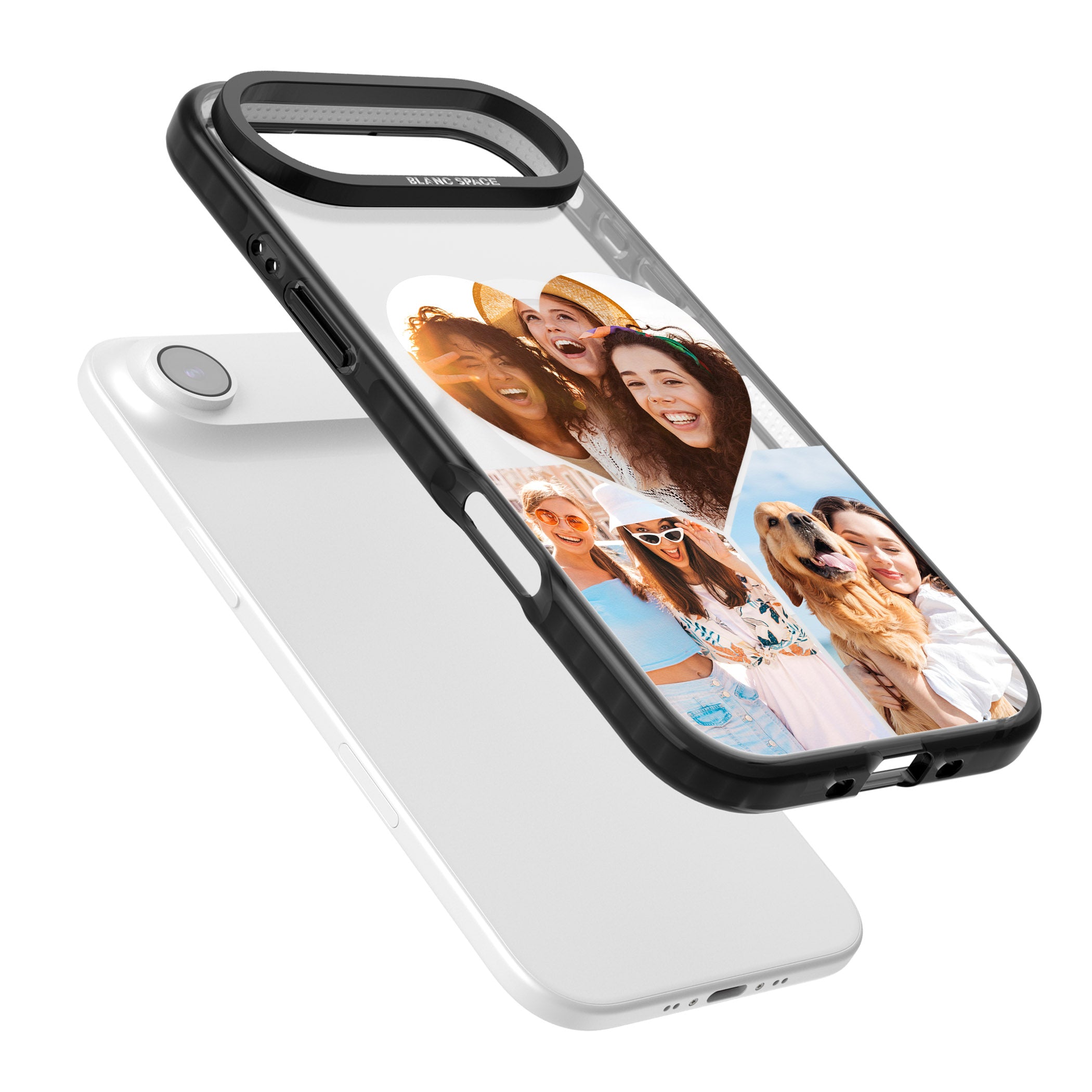 Personalised Heart Photo iPhone 17 Air Impact Pro Black Phone Case Colours