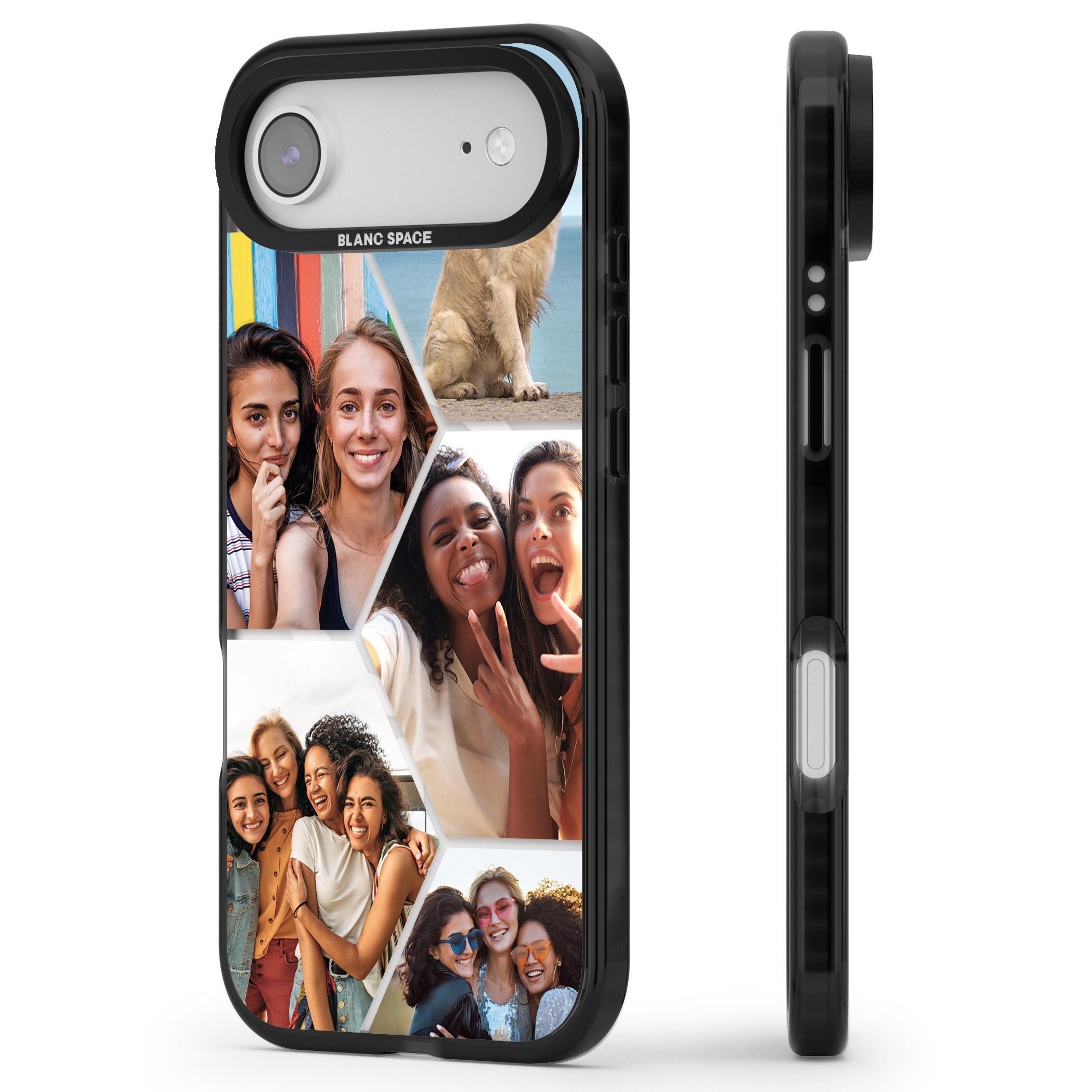 Personalised Beehive Photo Grid iPhone 17 Air Impact Pro Black Phone Case Side Profile