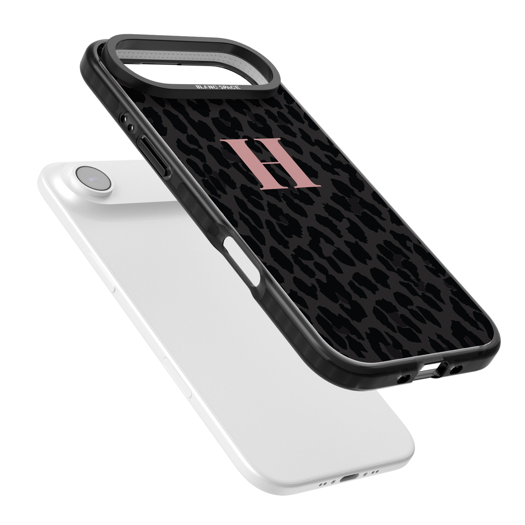 Personalised Pink Leopard Monogram iPhone 17 Air Impact Pro Black Phone Case Colours