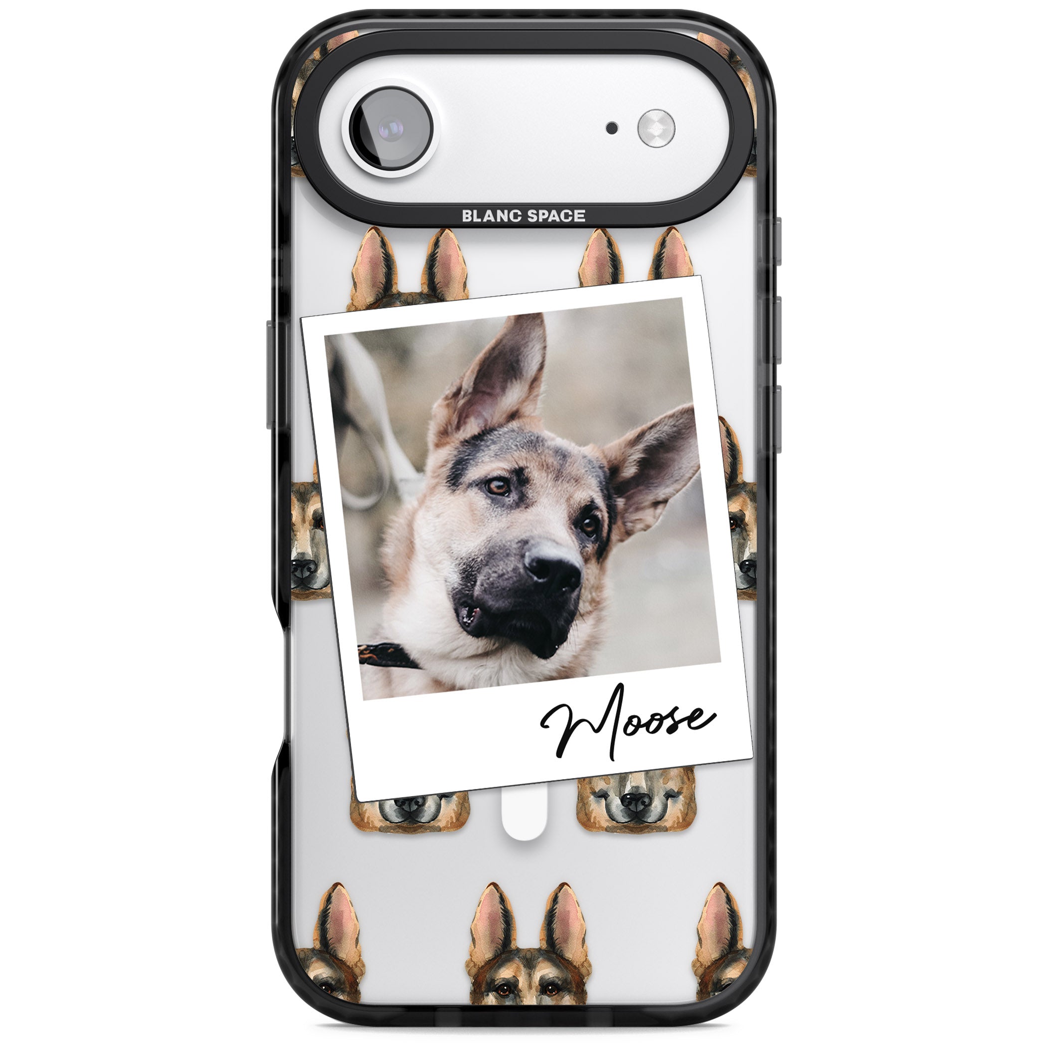 Personalised German Shepherd Instant Camera Photo iPhone 17 Air Impact Pro Black Phone Case