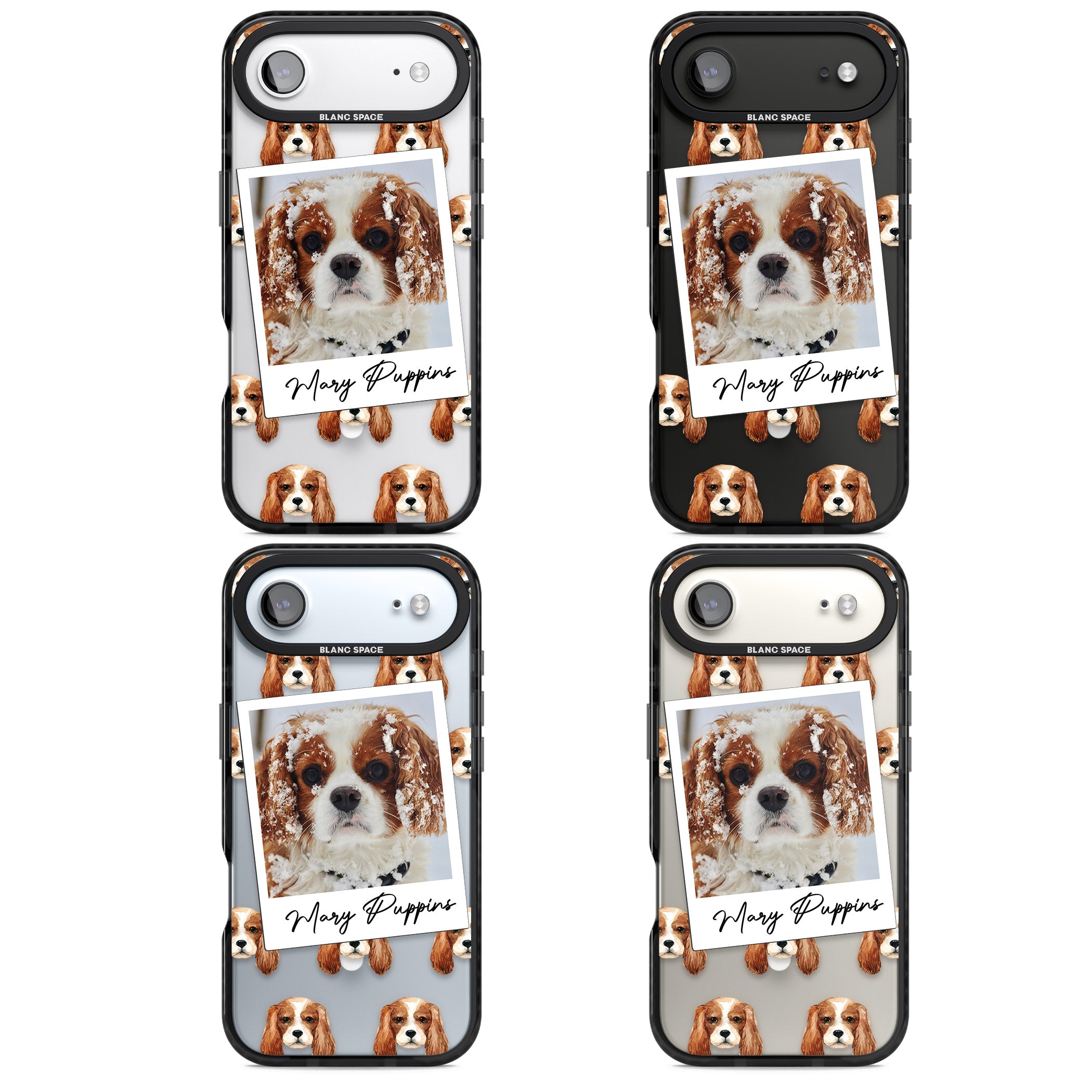Personalised Cavalier King Charles Instant Camera Photo iPhone 17 Air Impact Pro Black Phone Case APT Impact Protection