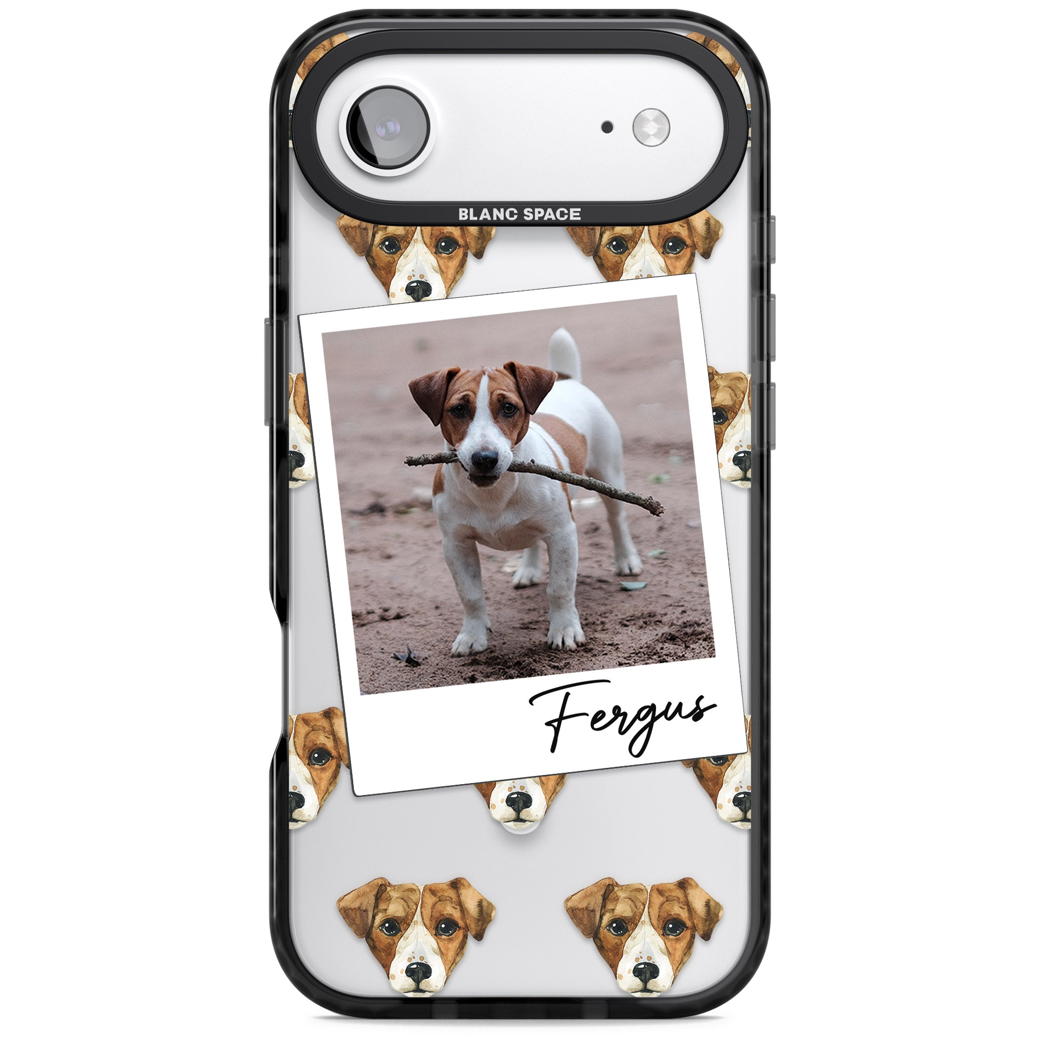 Personalised Jack Russell Instant Camera Photo iPhone 17 Air Impact Pro Black Phone Case