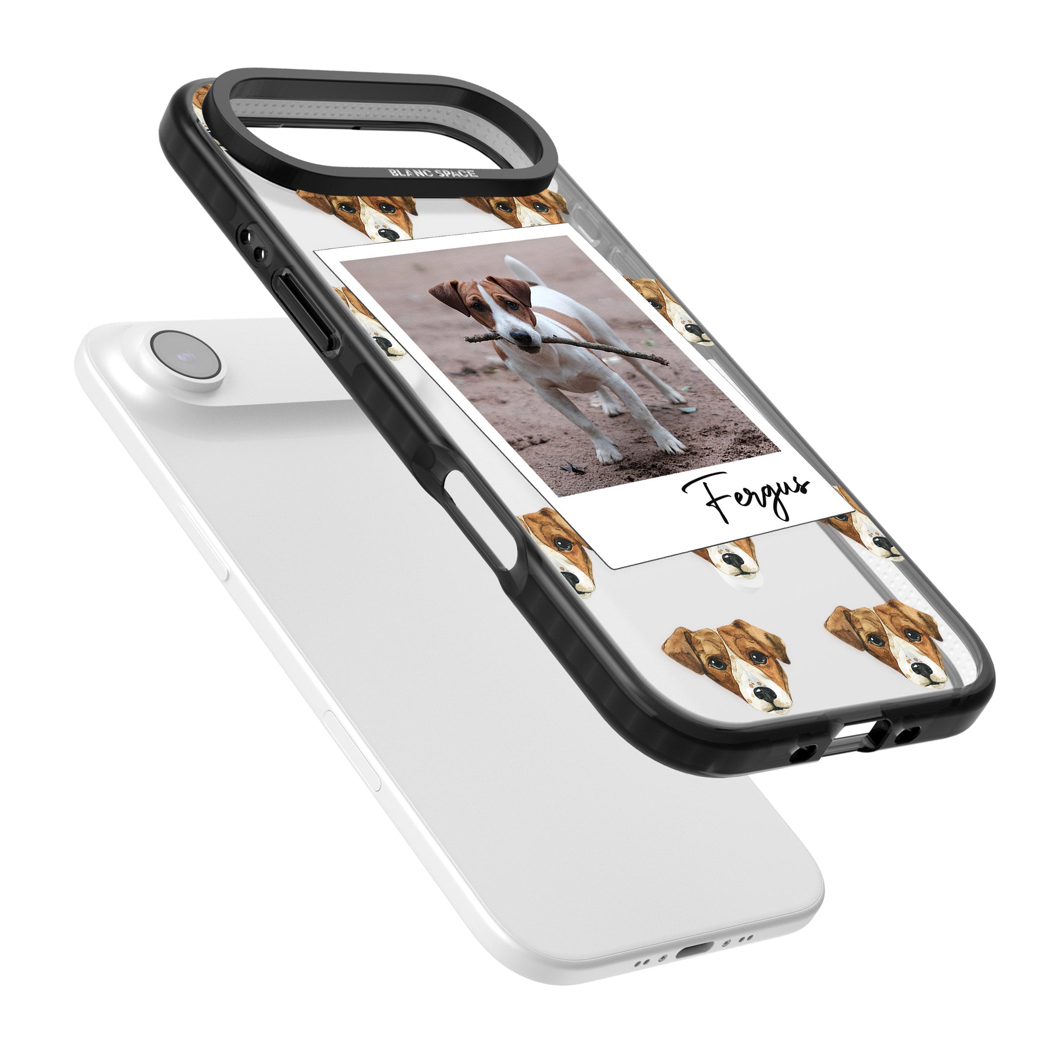 Personalised Jack Russell Instant Camera Photo iPhone 17 Air Impact Pro Black Phone Case Colours